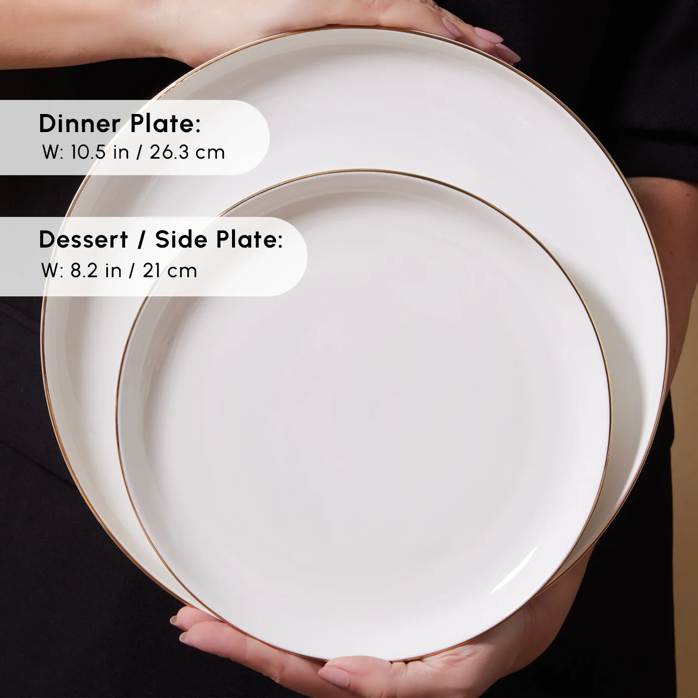 Karaca Stream Bone China Favaro 56-Piece Dinner Set for 12 People, Gold - Image 7