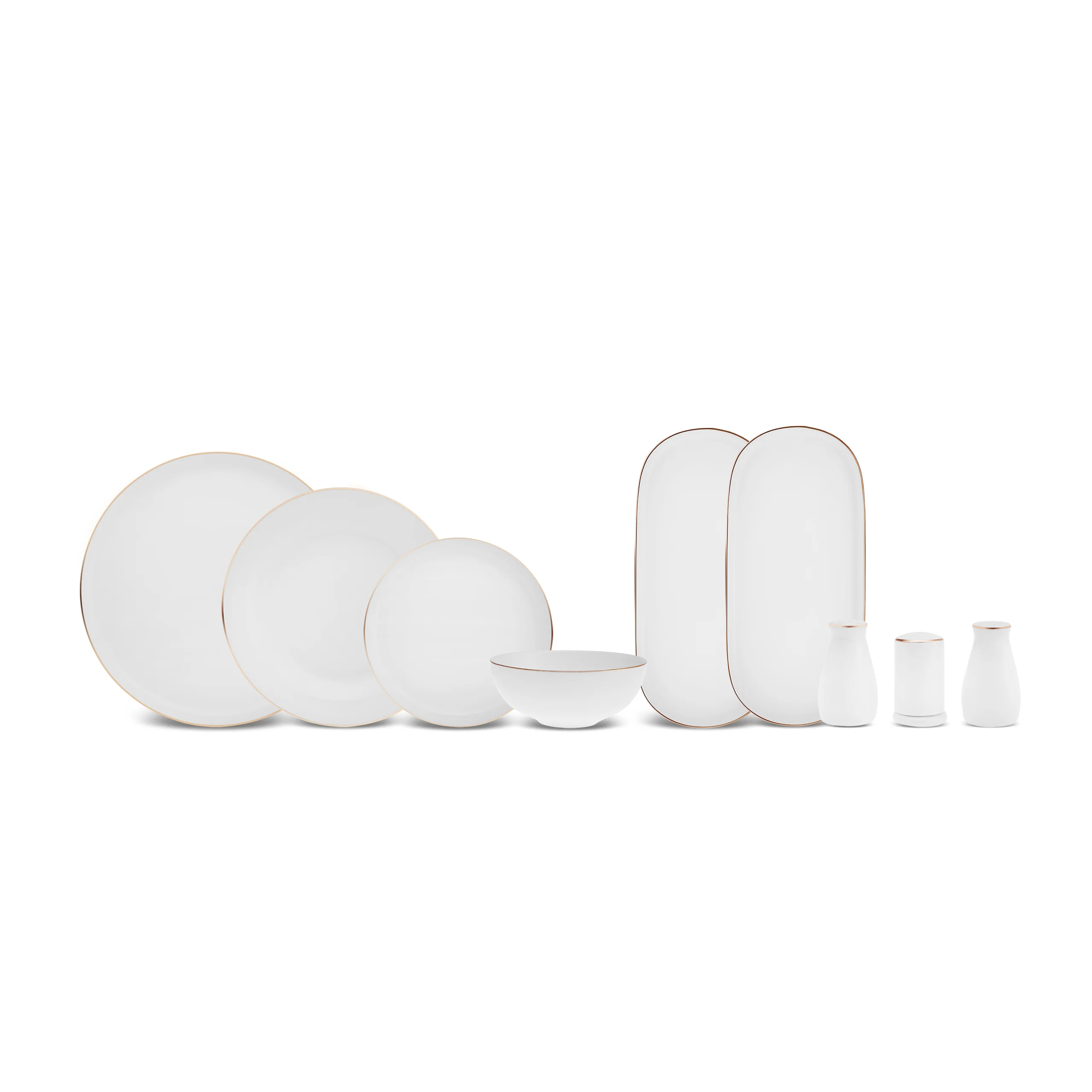 Karaca Stream Bone China Favaro 53-Piece Dinner Set for 12 People, Gold - Image 9