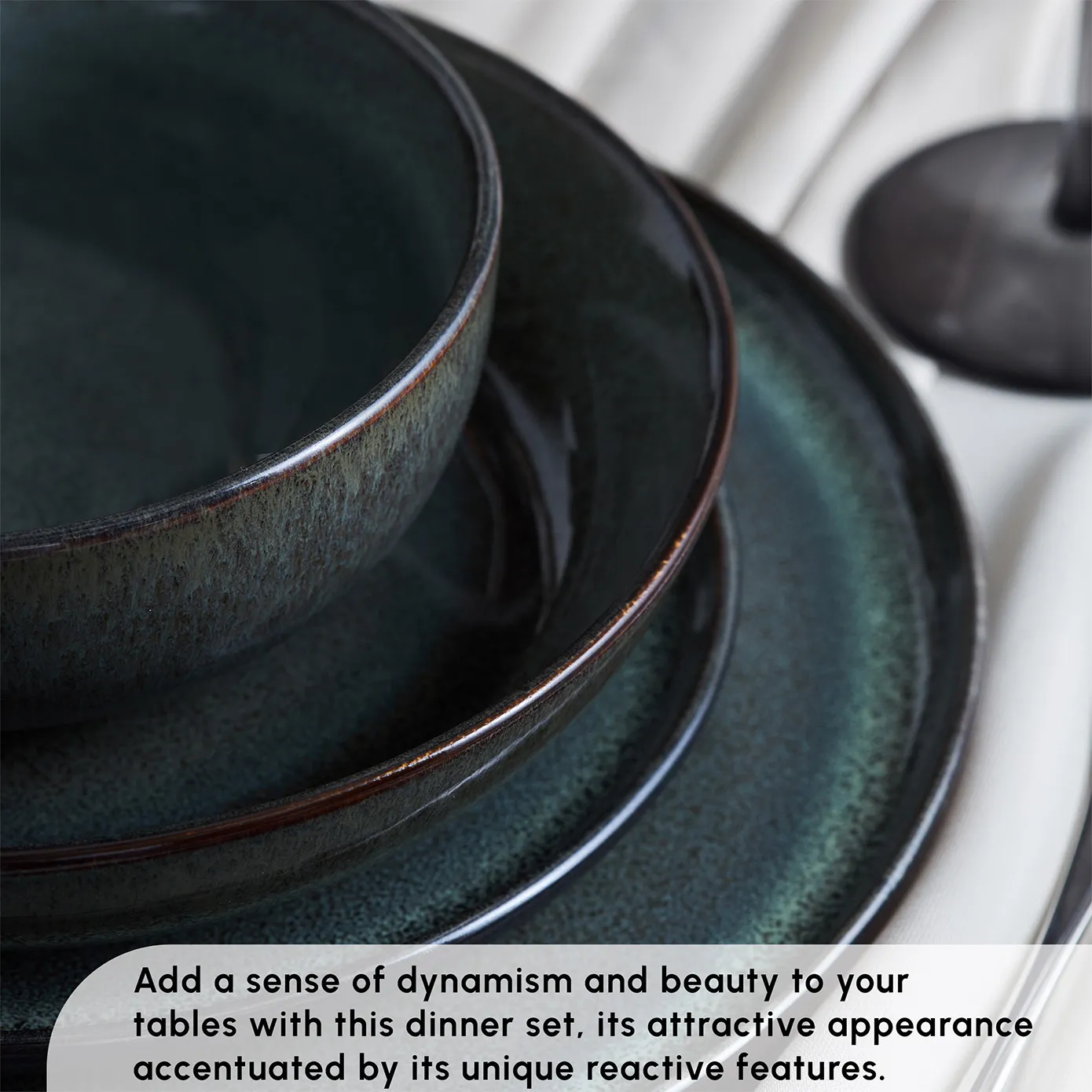 Karaca Fein 24-Piece Reactive Glaze Dinner Set for 6 People, Multi - Image 4