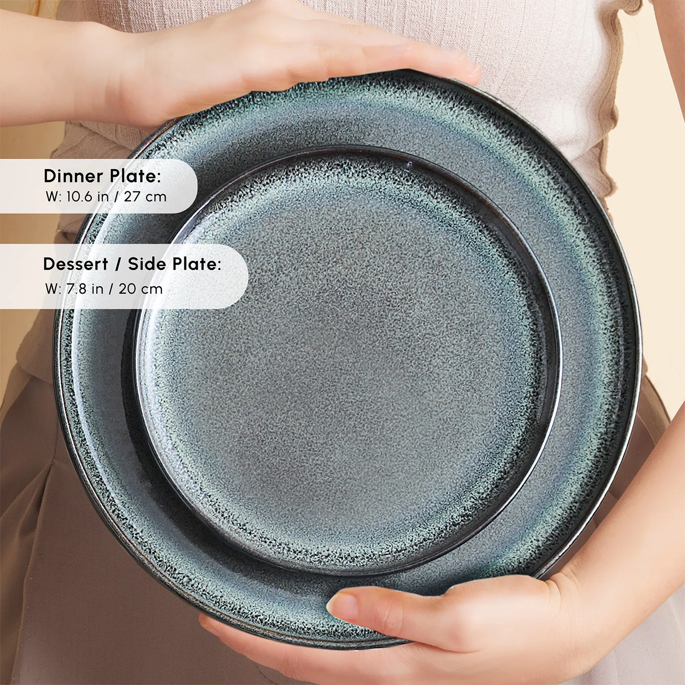 Karaca Fein 24-Piece Reactive Glaze Dinner Set for 6 People, Multi - Image 7