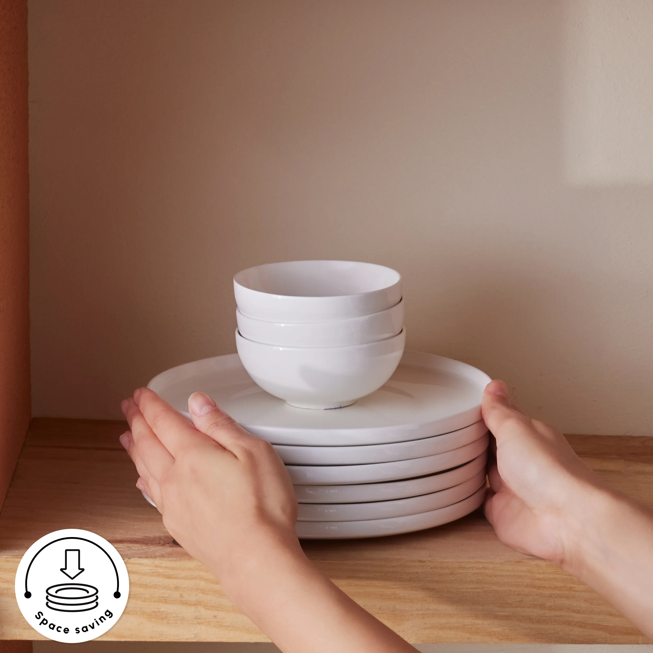 Karaca Forever Bone China Fika 22-Piece Serveware Set for 6 People, White - Image 8