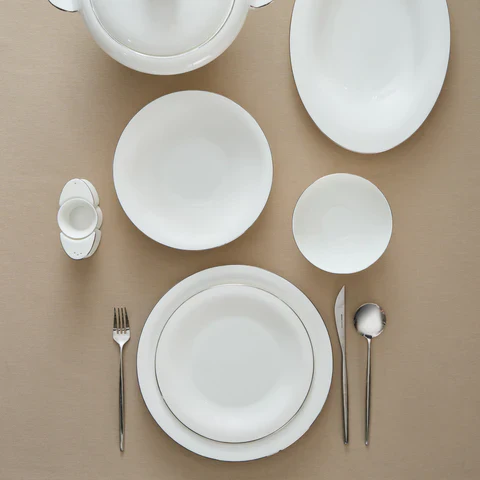 Karaca Fine Pearl Extra Argento 55-Piece Dinner Set for 12 People, Platin - Image 4