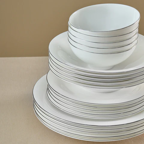 Karaca Fine Pearl Extra Argento 55-Piece Dinner Set for 12 People, Platin - Image 5
