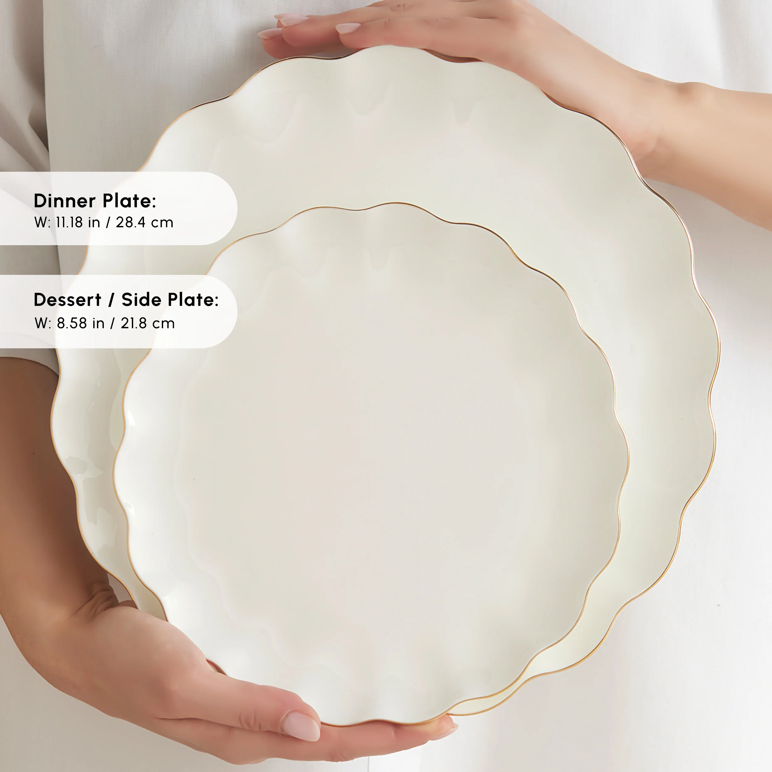 Karaca Fine Pearl Extra Shell 55-Piece Dinner Set for 12 People, Gold - Image 7