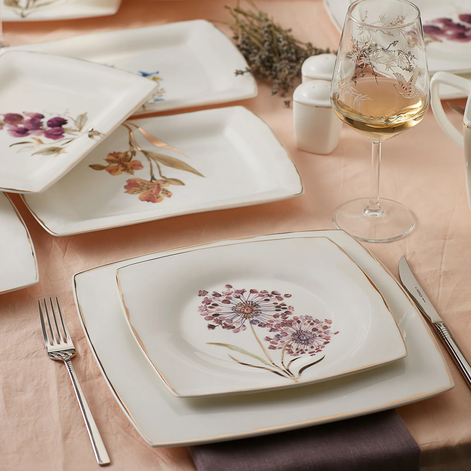 Karaca Fine Pearl Revive 62-Piece Dinner Set for 12 People, Multi - Image 3