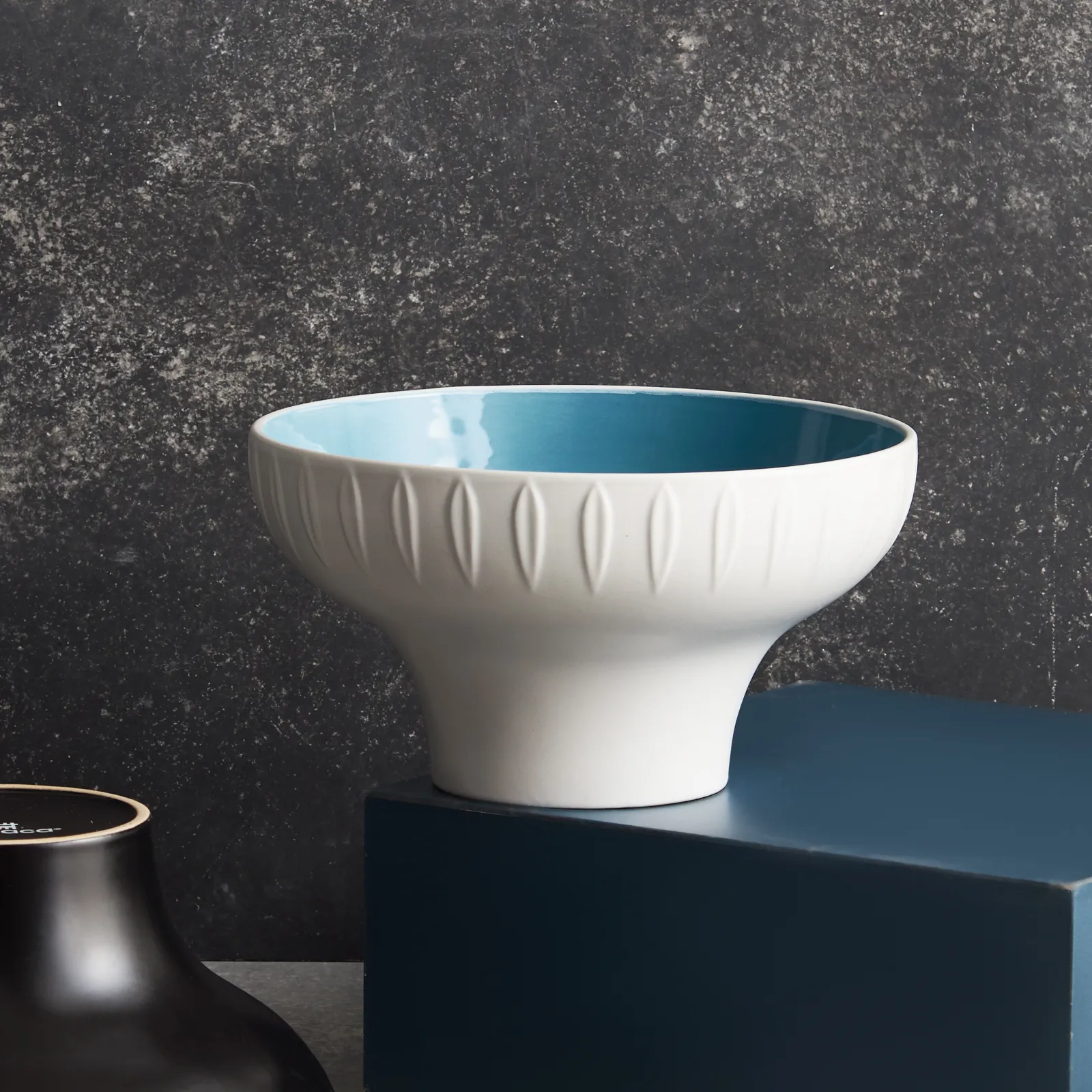 Karaca Fit Collection Stoneware CerealSoup Bowl, 20cm, Blue White - Image 3