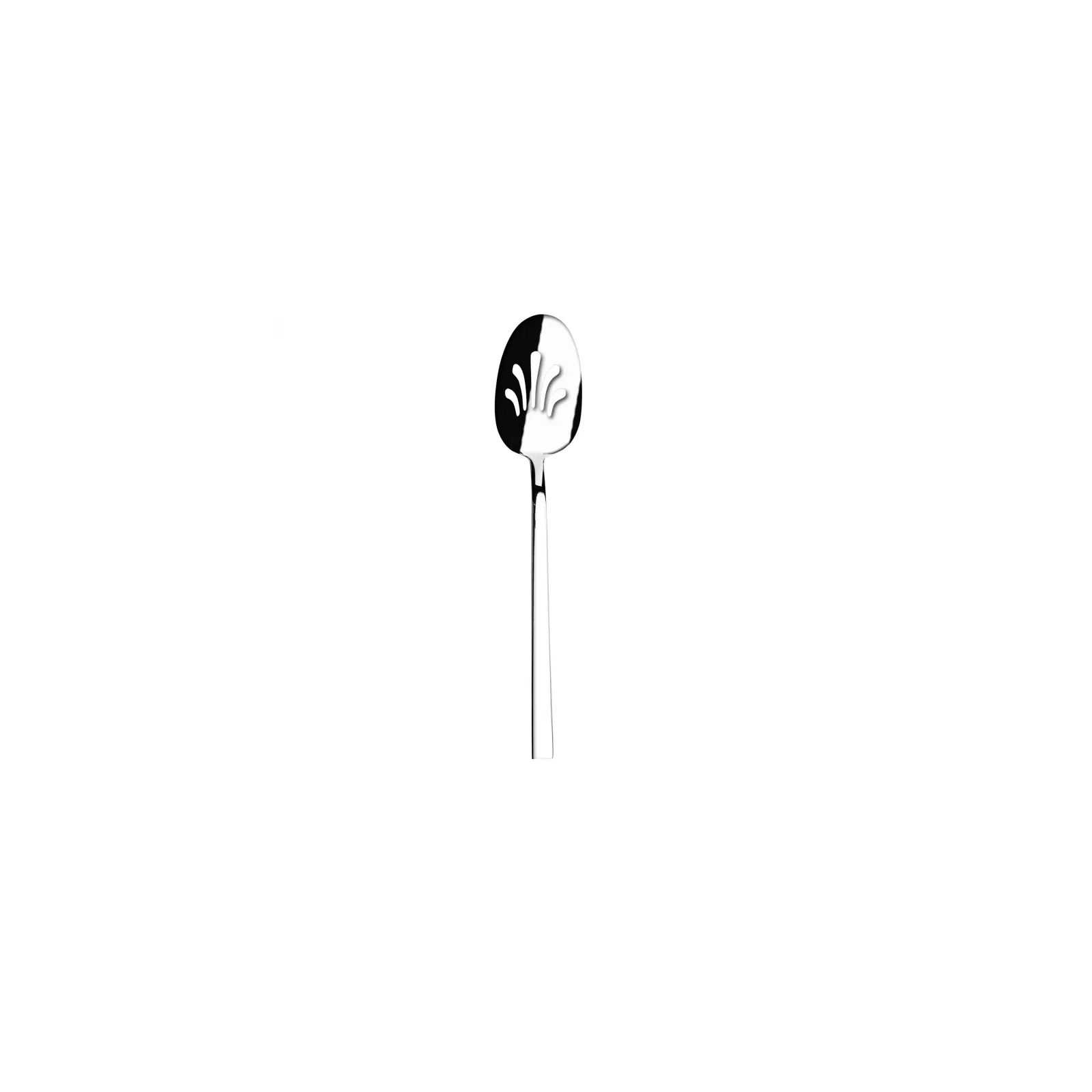 Karaca Flame Stainless Steel Slotted Serving Spoon, Silver