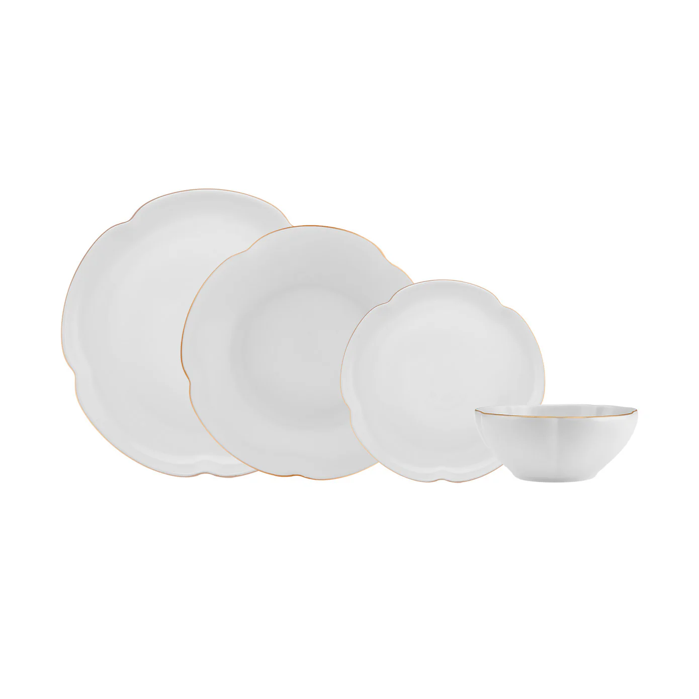 Karaca Flora 24-Piece Bone China Dinner Set for 6 People, Gold - Image 8