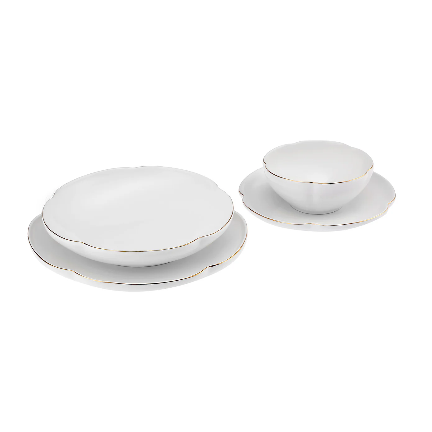 Karaca Flora 24-Piece Bone China Dinner Set for 6 People, Gold - Image 9