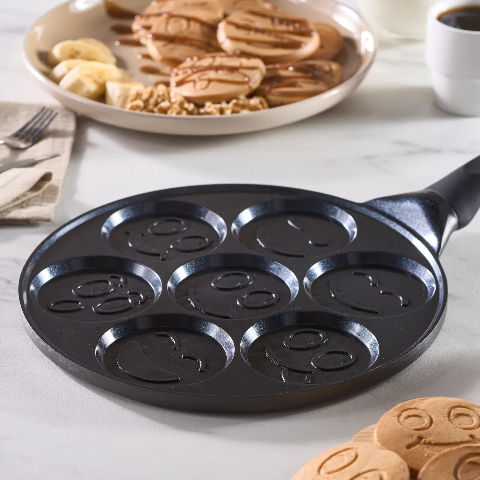 Karaca Fluffy Non-Stick Induction Ceramic Coating Pancake Pan, 26cm, Black - Image 5