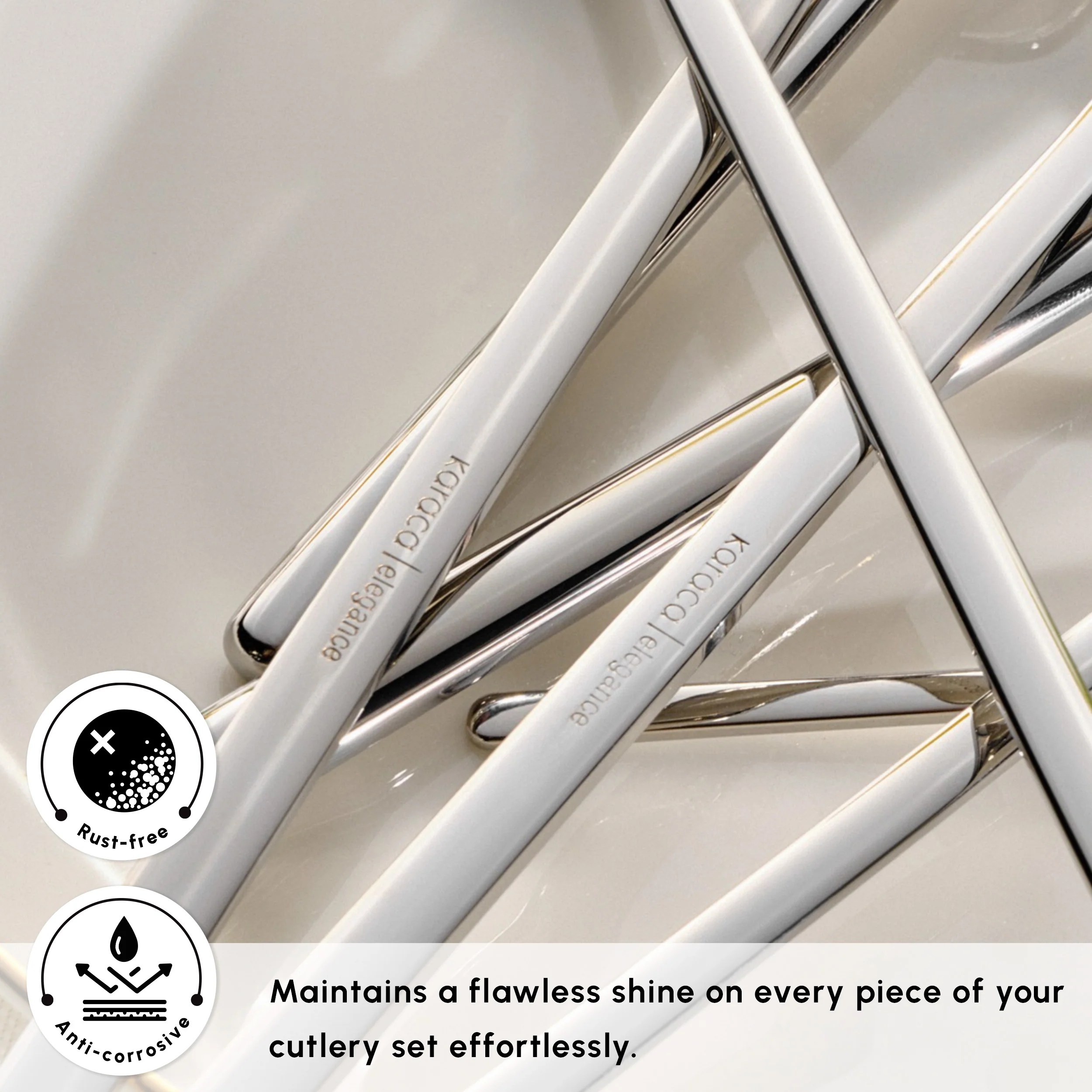 Karaca Focus 84-Piece Stainless Steel Cutlery Set for 12 People, Platinum - Image 7