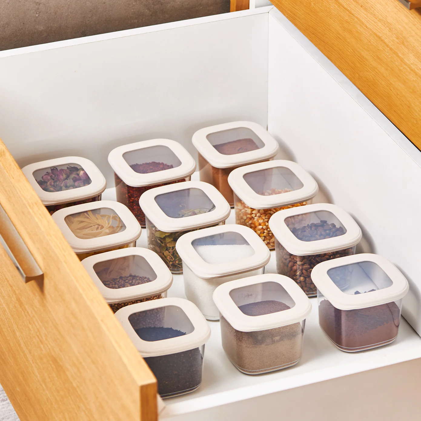 Karaca Forbs 12-Piece Storage Container, 500ml, Cream - Image 2
