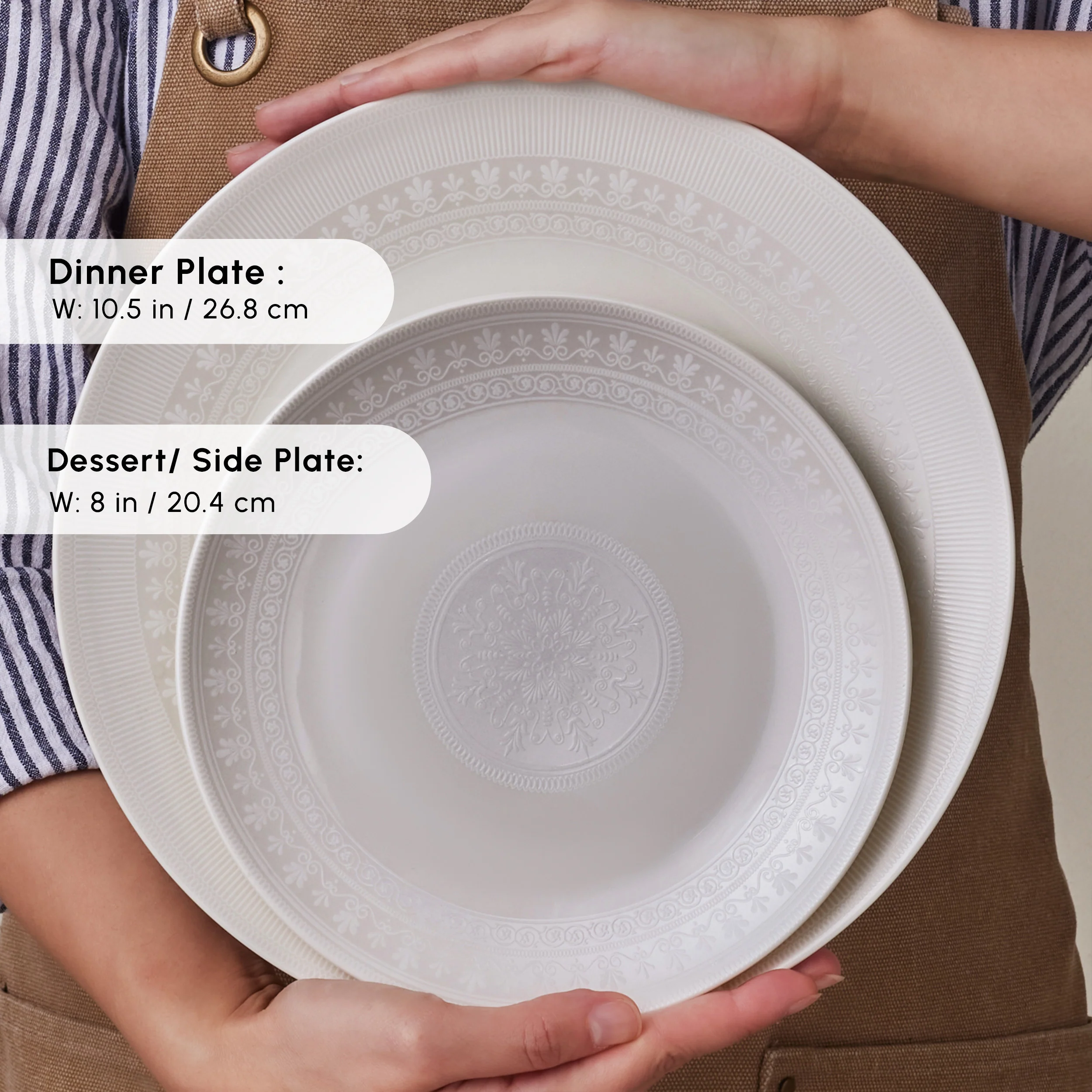 Karaca Forever Bone China Artiste 53-Piece Dinner Set for 12 People, White - Image 7