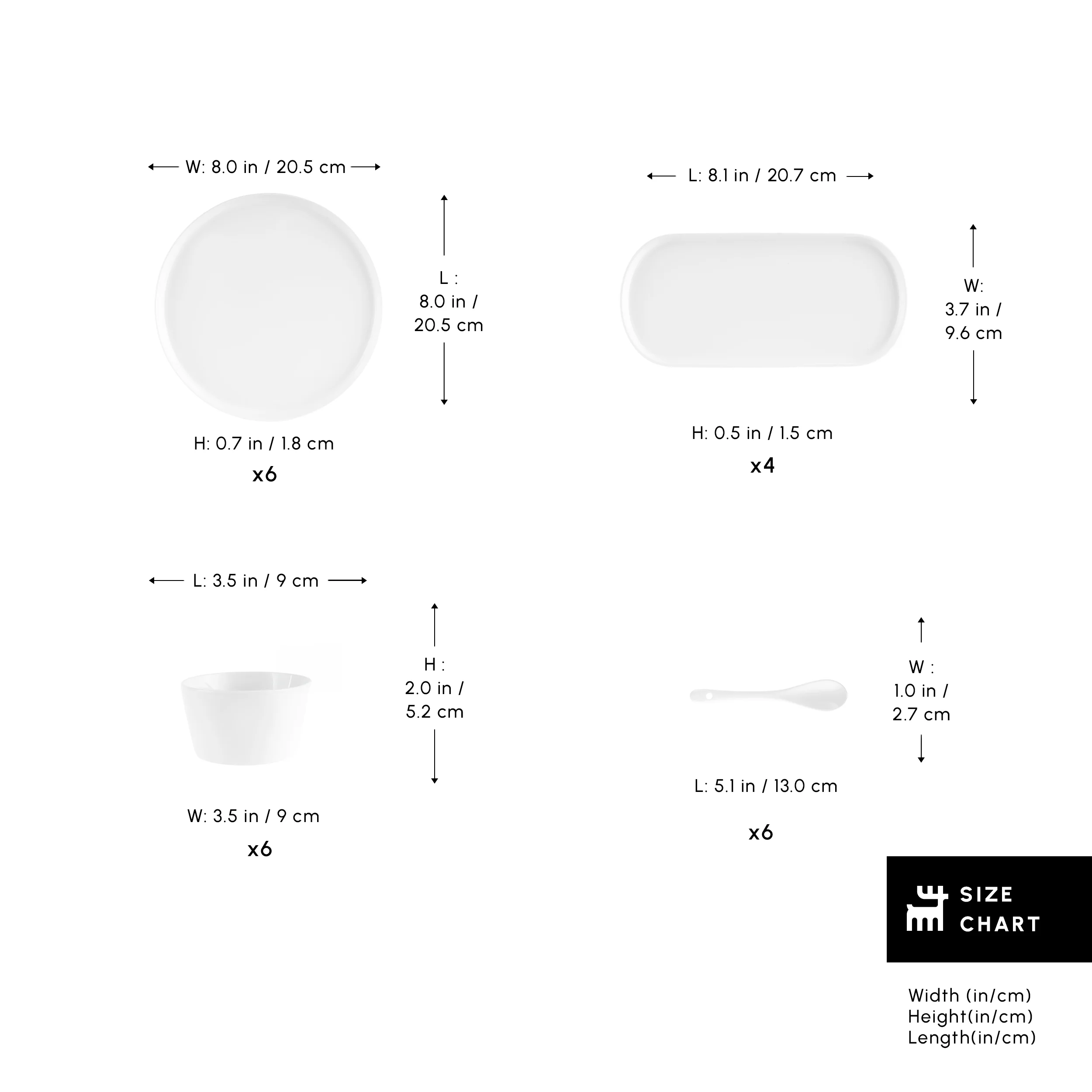 Karaca Forever Bone China Bomo 22-Piece Serveware Set for 6 People, White - Image 2