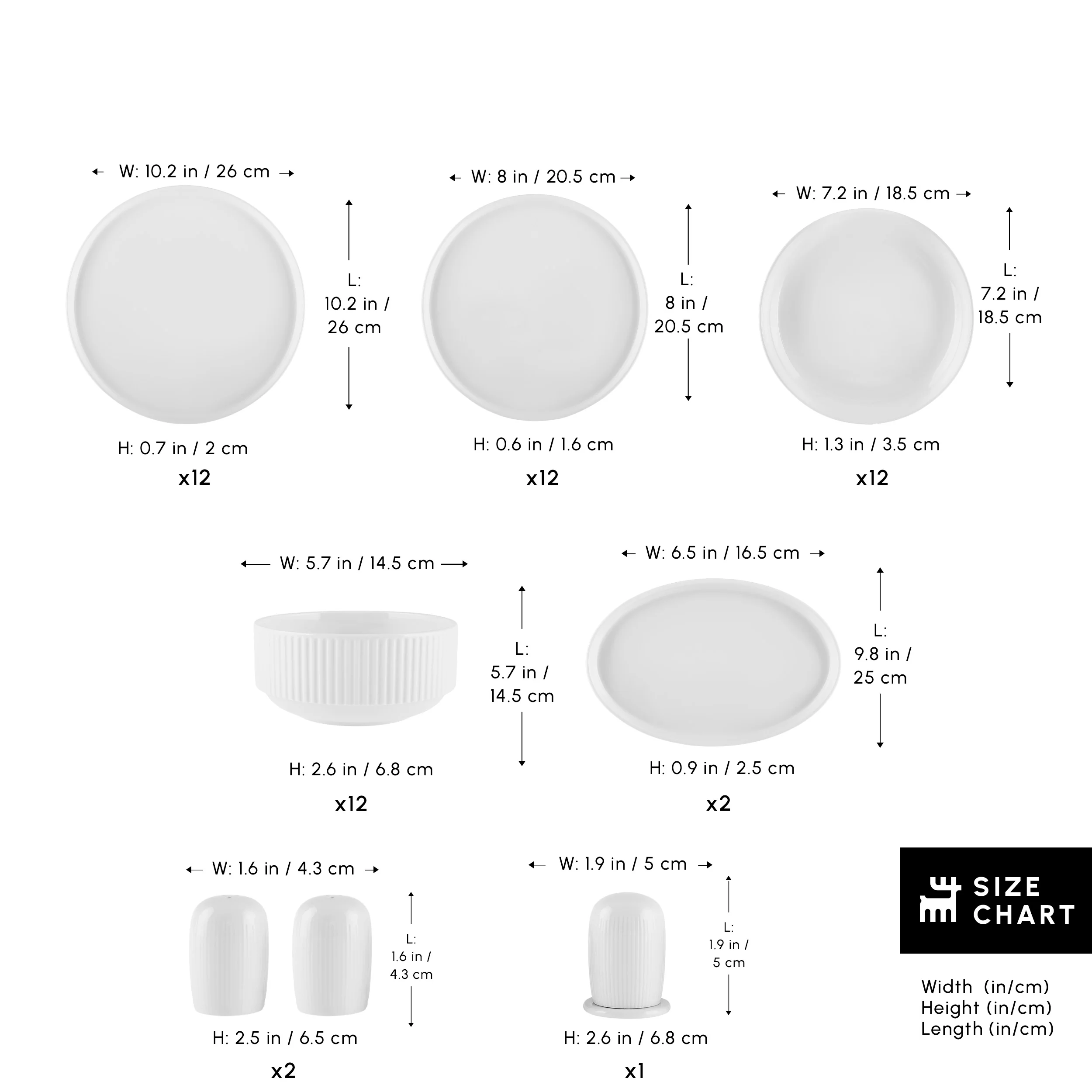 Karaca Forever Bone China Pablito 53-Piece Dinner Set for 12 People, White - Image 2