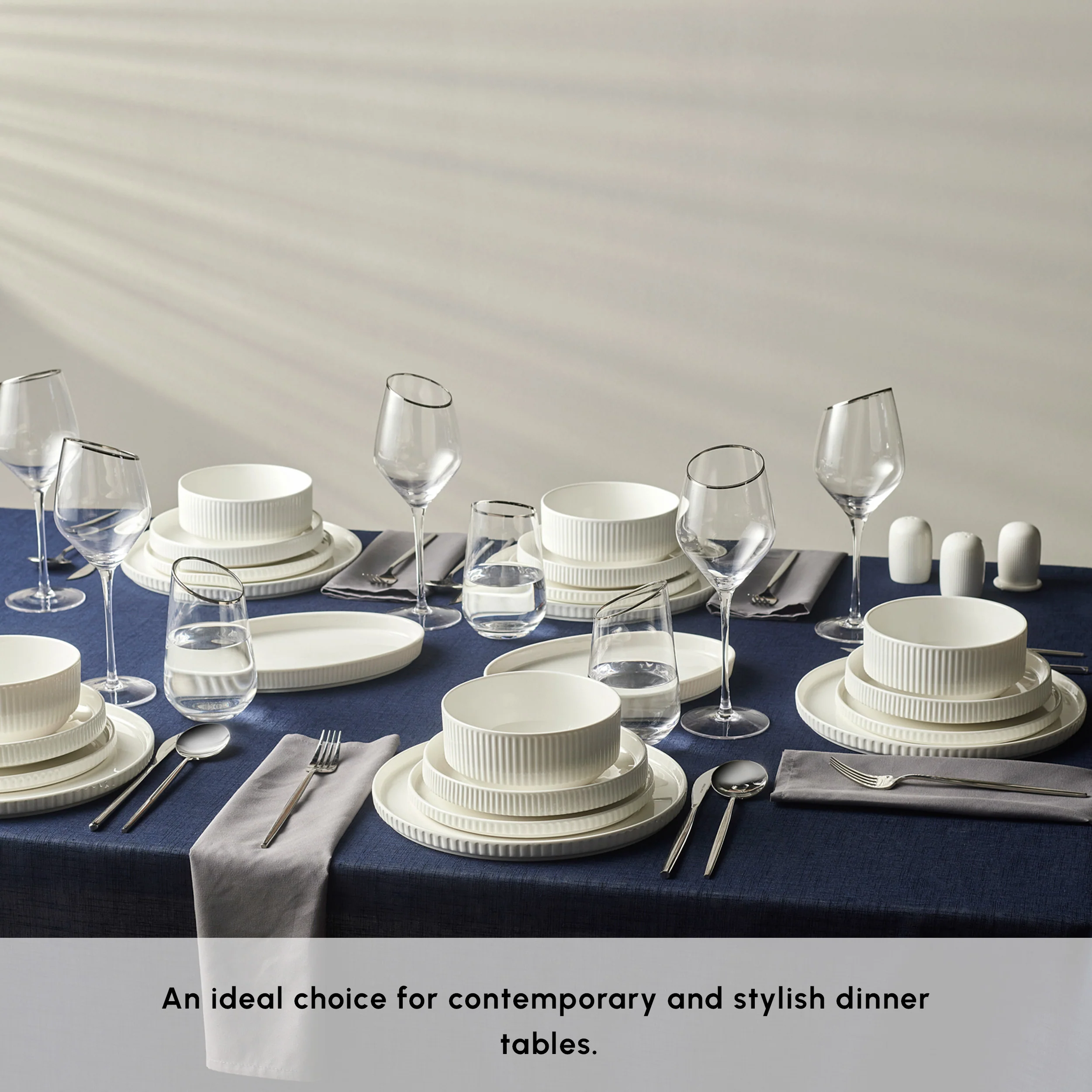 Karaca Forever Bone China Pablito 53-Piece Dinner Set for 12 People, White - Image 5
