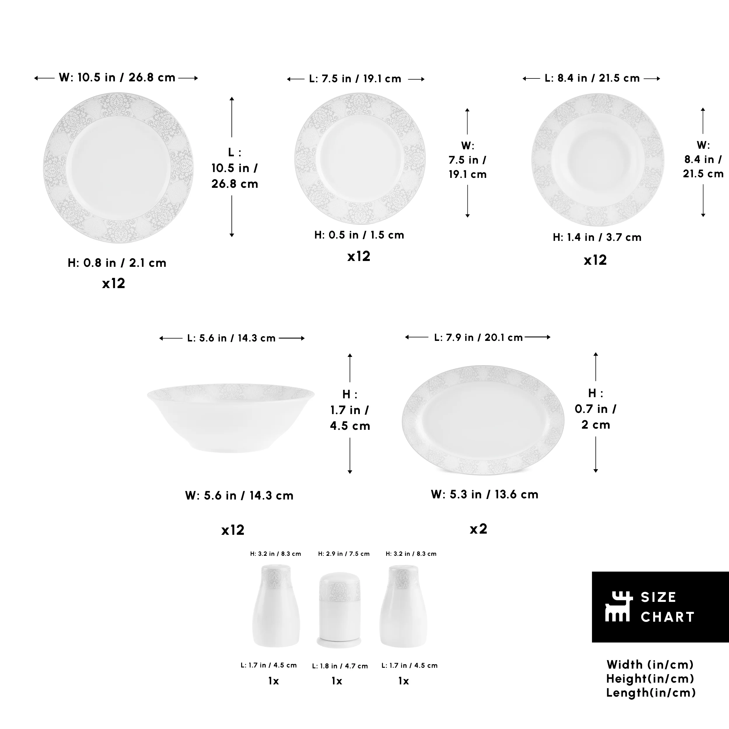 Karaca Forever Bone China New Olio 53-Piece Dinner Set for 12 People, White - Image 2