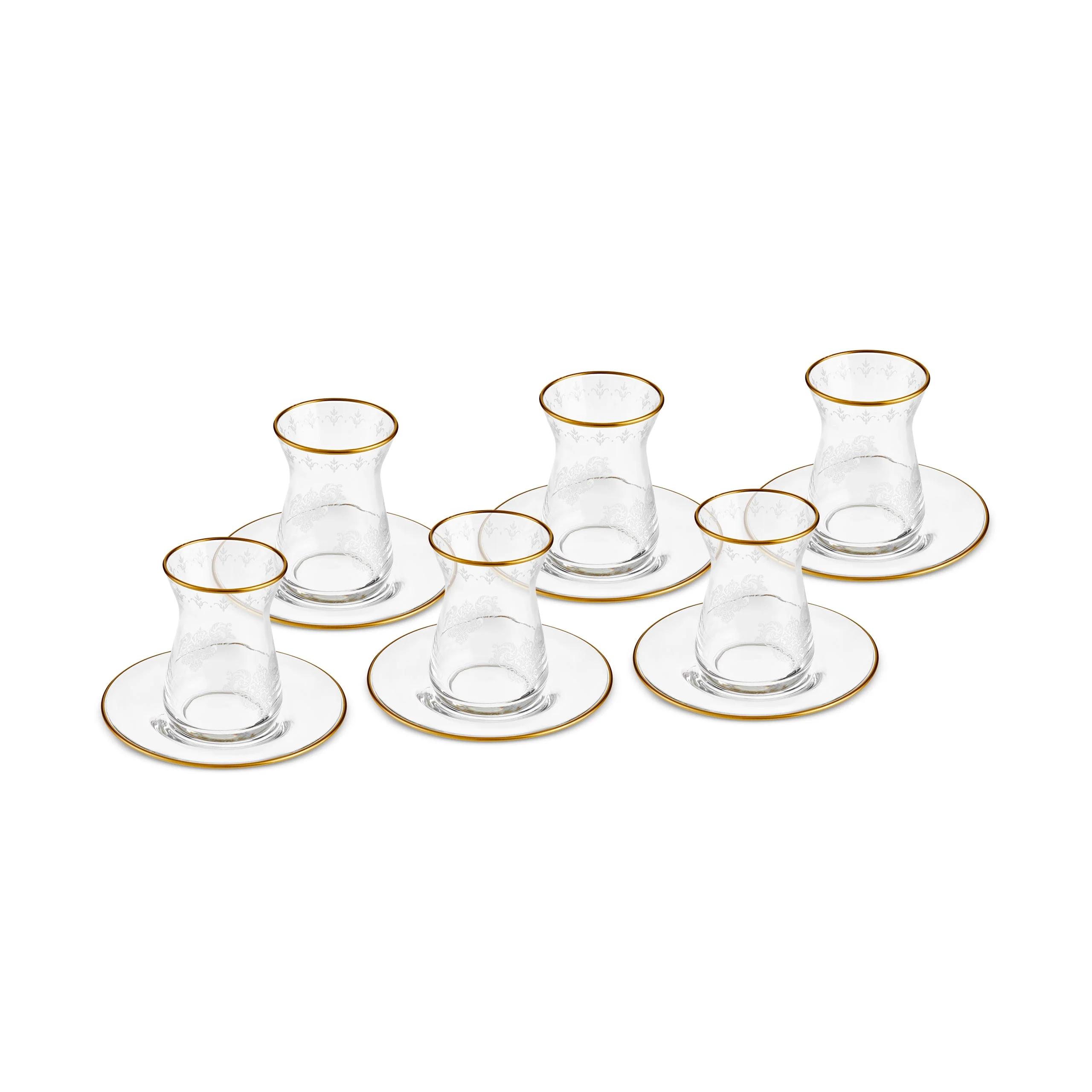 Karaca Gent 12-Piece Turkish Tea Set for 6 People, 132ml, Gold - Image 7