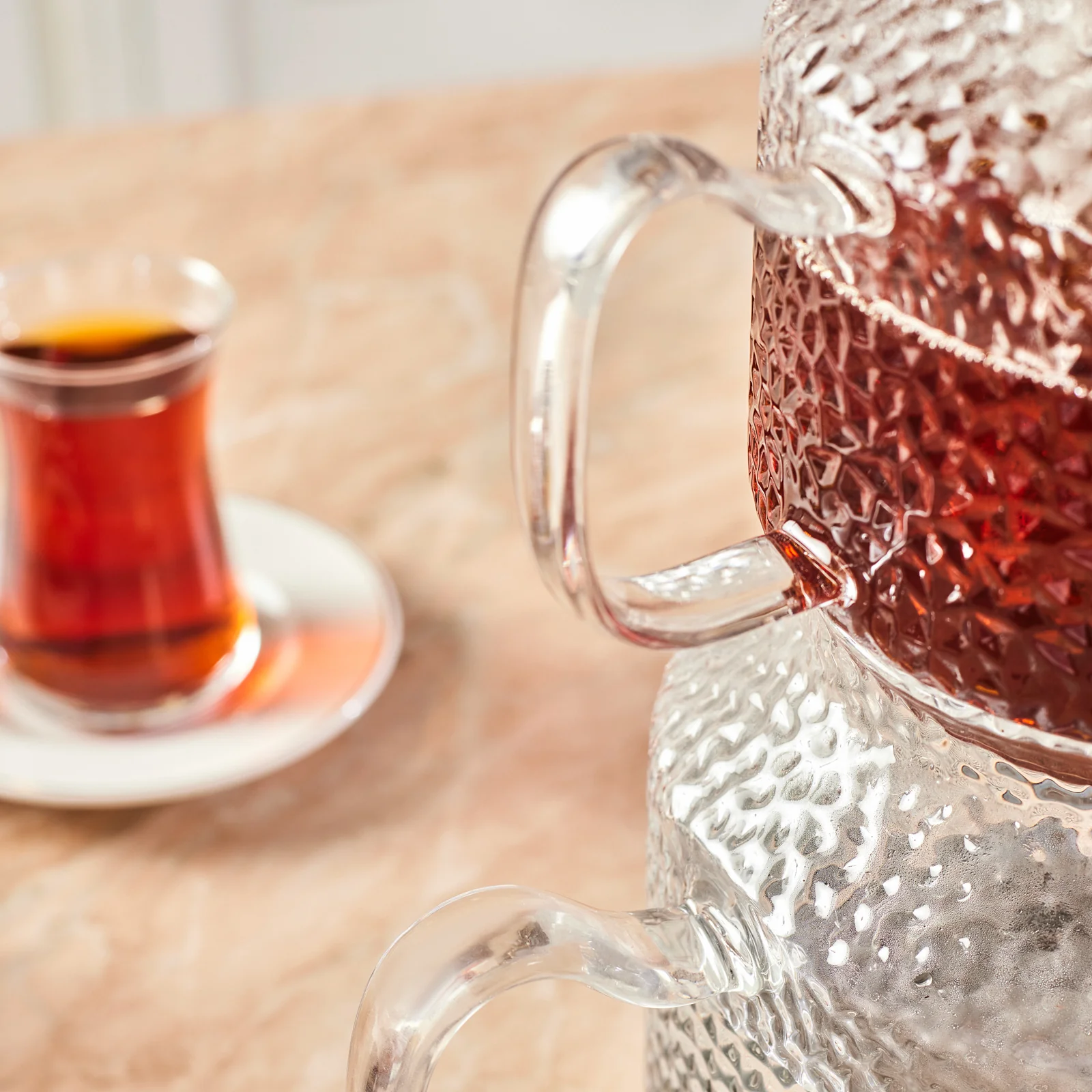 Karaca Glissia Borosilicate Glass Induction Teapot Set, Xlarge, Clear - Image 4
