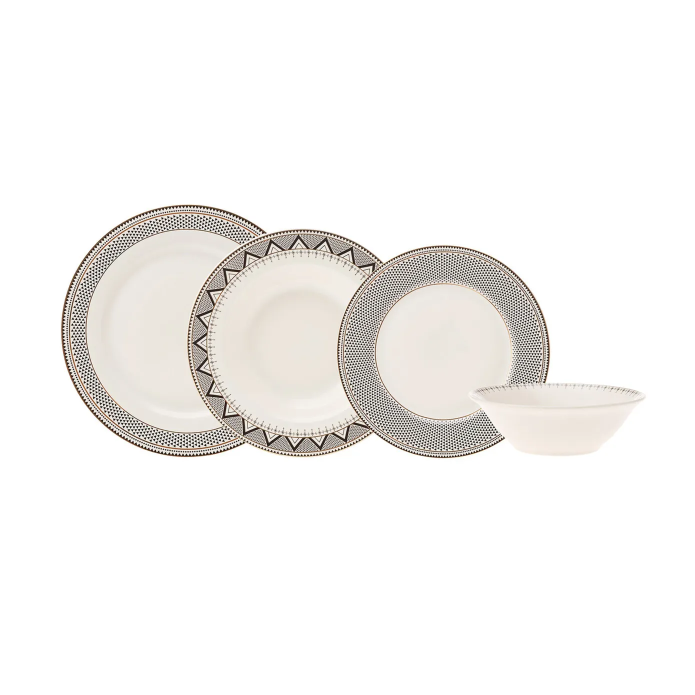 Karaca Globe 24-Piece Bone China Dinner Set for 6 People, Multi - Image 2