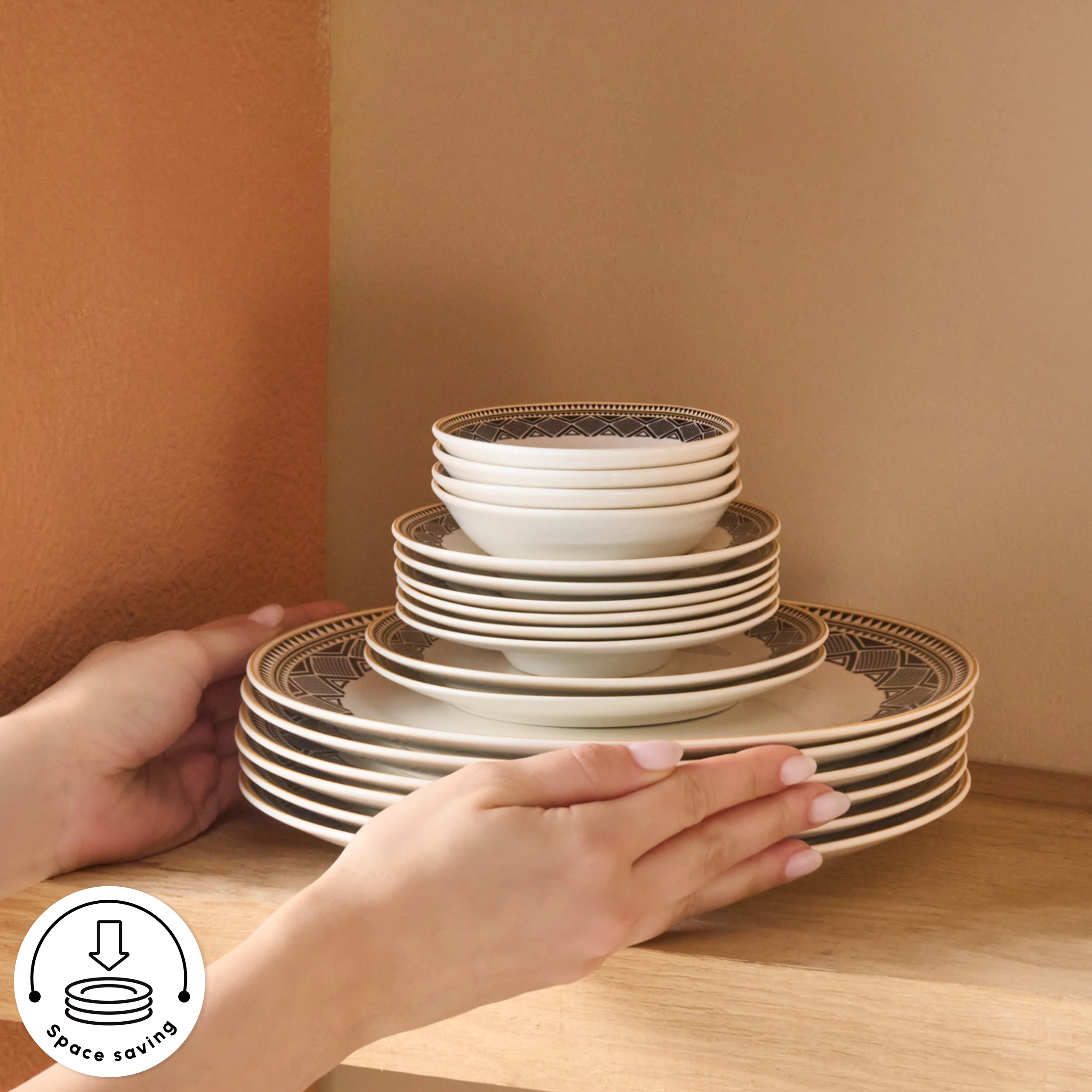 Karaca Bone China Globe 26-Piece Serveware Set for 6 People, Multi - Image 8