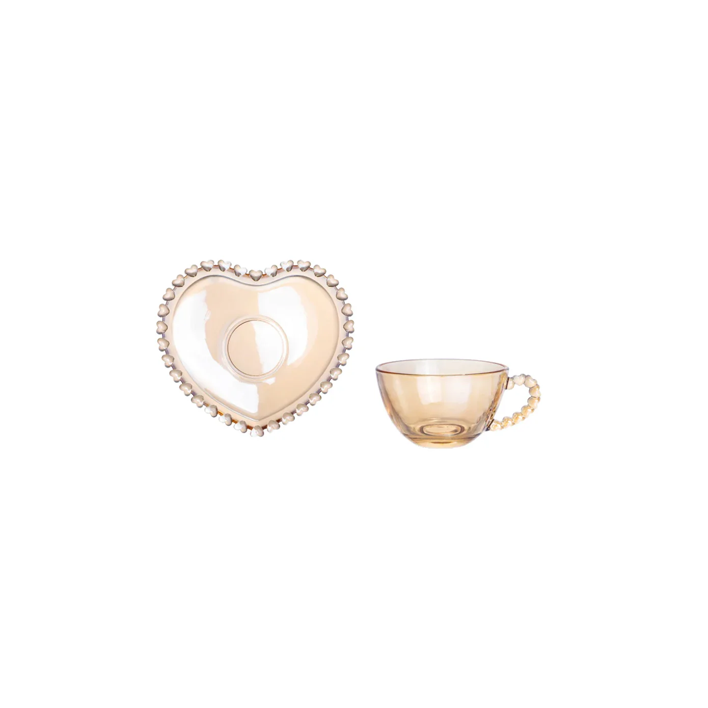Karaca Glory 2-Piece Espresso Turkish Coffee Cup Set, 80ml, Amber