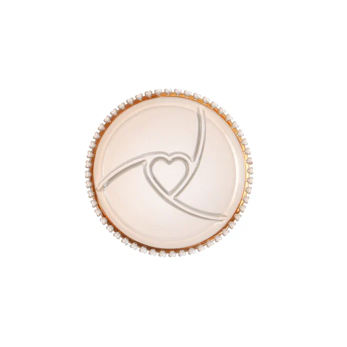 Karaca Glory Glass Heart Service Plate, 23cm, Amber