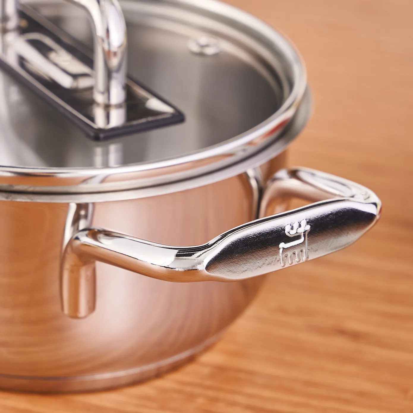 Karaca Grace Stainless Steel Induction Mini Stockpot with Lid, 14cm, Silver - Image 3