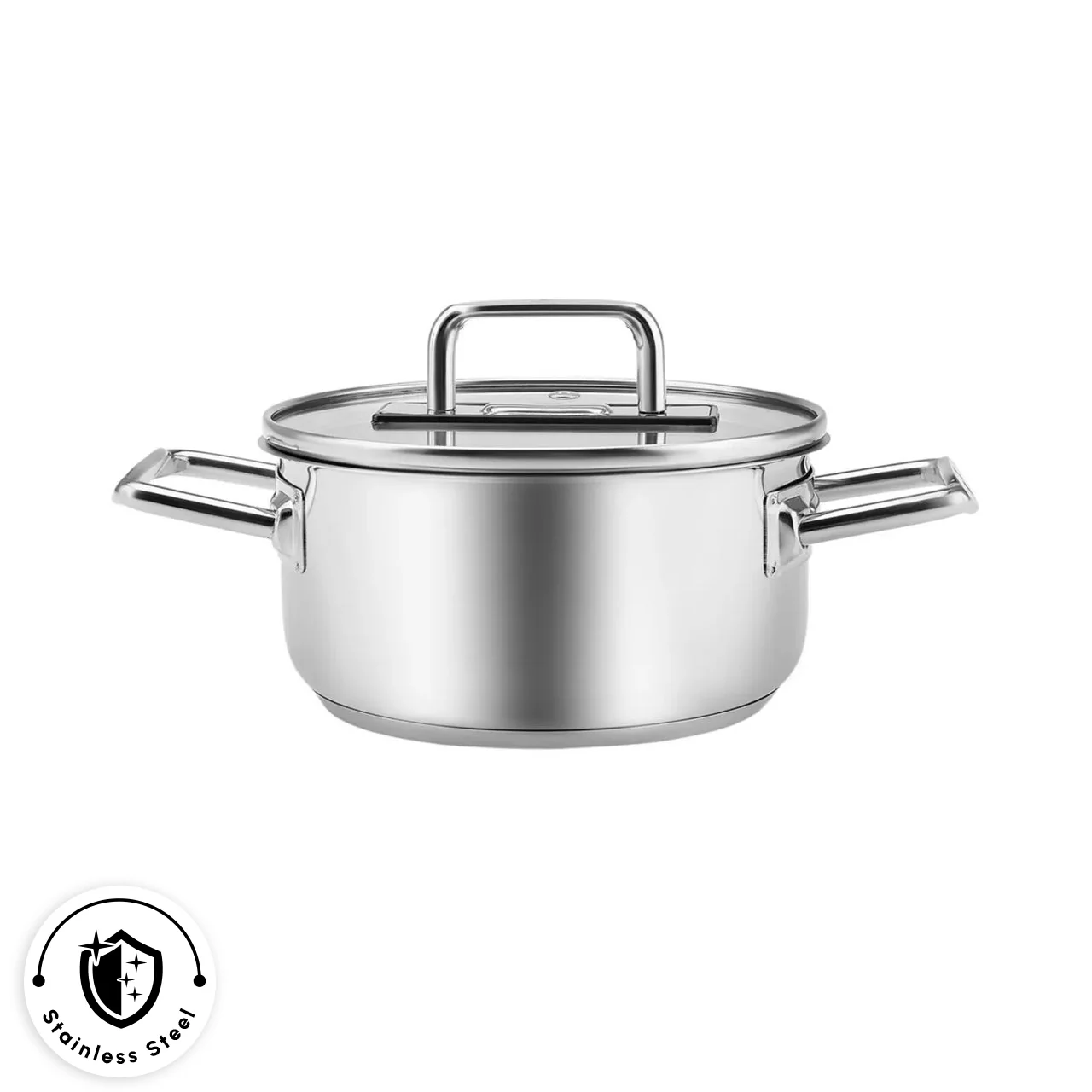 Karaca Grace Stainless Steel Induction Stockpot with Lid, 16cm, Silver - Image 2