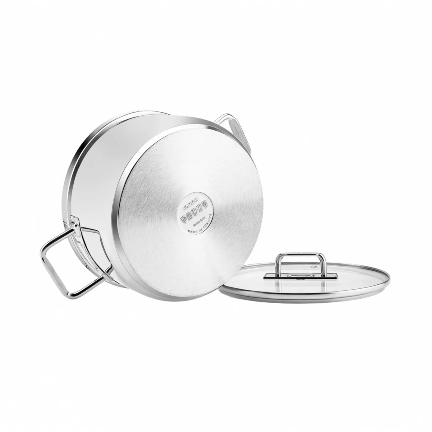 Karaca Grace Stainless Steel Induction Stockpot with Lid, 24cm, Silver - Image 6
