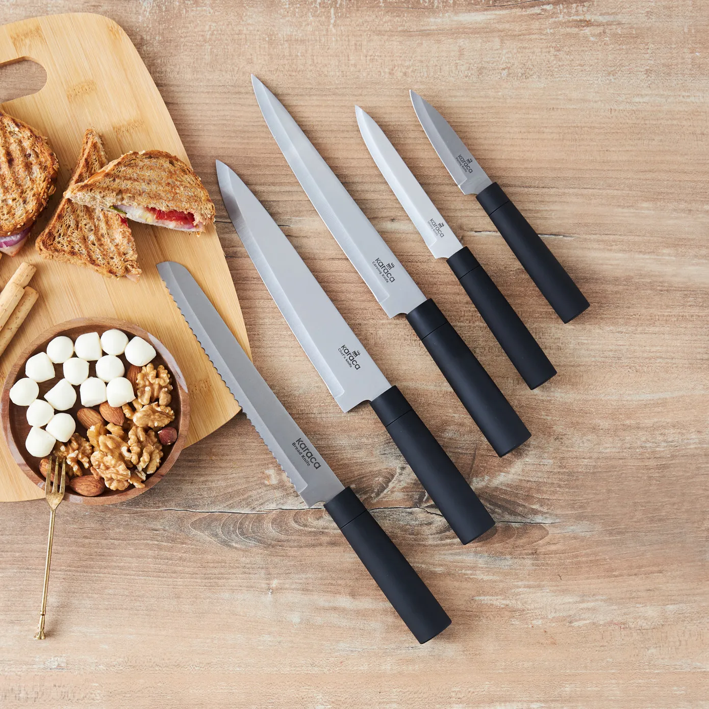 Karaca Grammy Knife Block Set, 5 Piece, Inox Black - Image 2