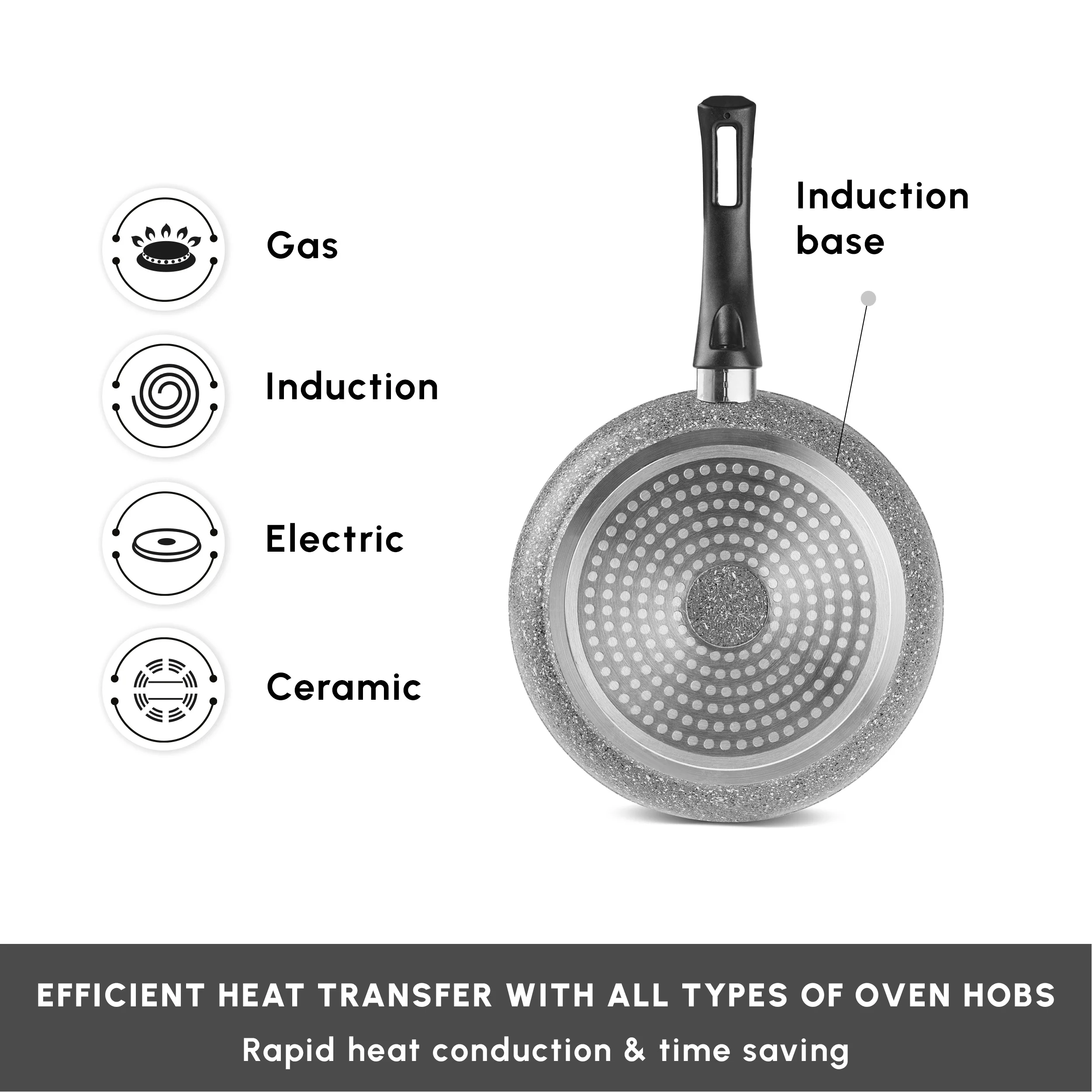 Karaca Gris Biogranite 2-Piece Induction Cookware Set, Grey - Image 4