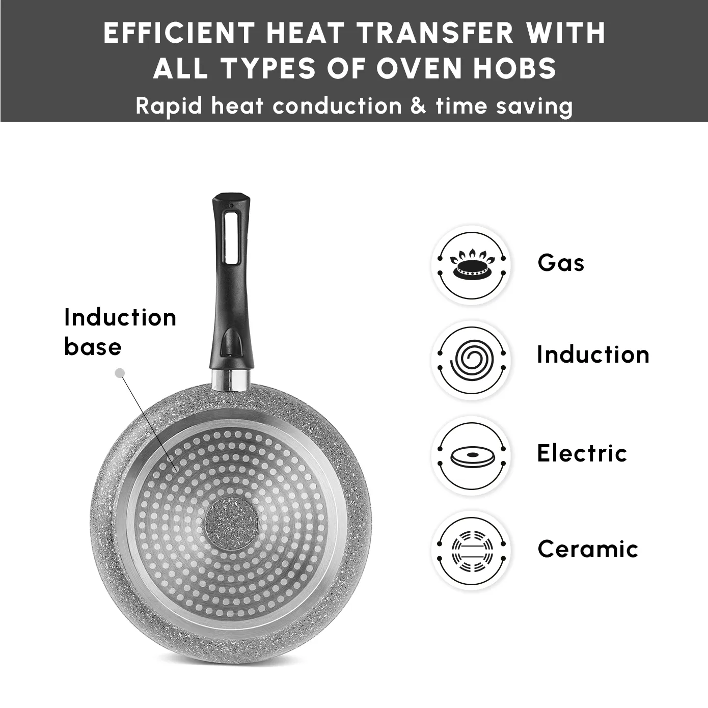 Karaca Gris Biogranite 2-Piece Induction Pan Set, Grey - Image 4