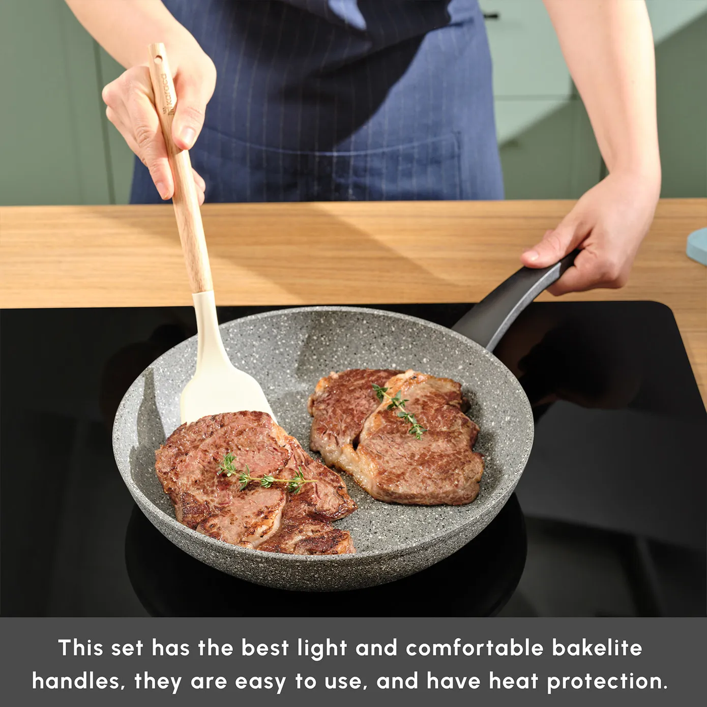 Karaca Gris Biogranite 2-Piece Induction Pan Set, Grey - Image 7