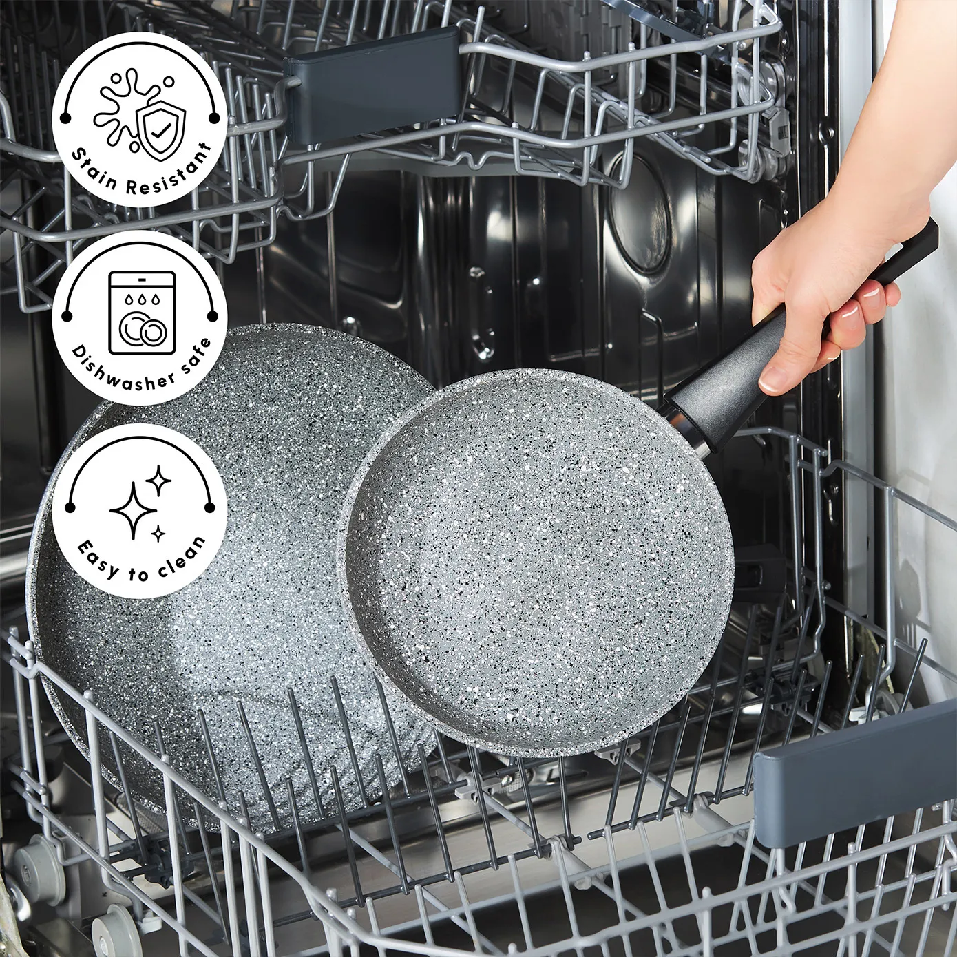 Karaca Gris Biogranite 2-Piece Induction Pan Set, Grey - Image 9