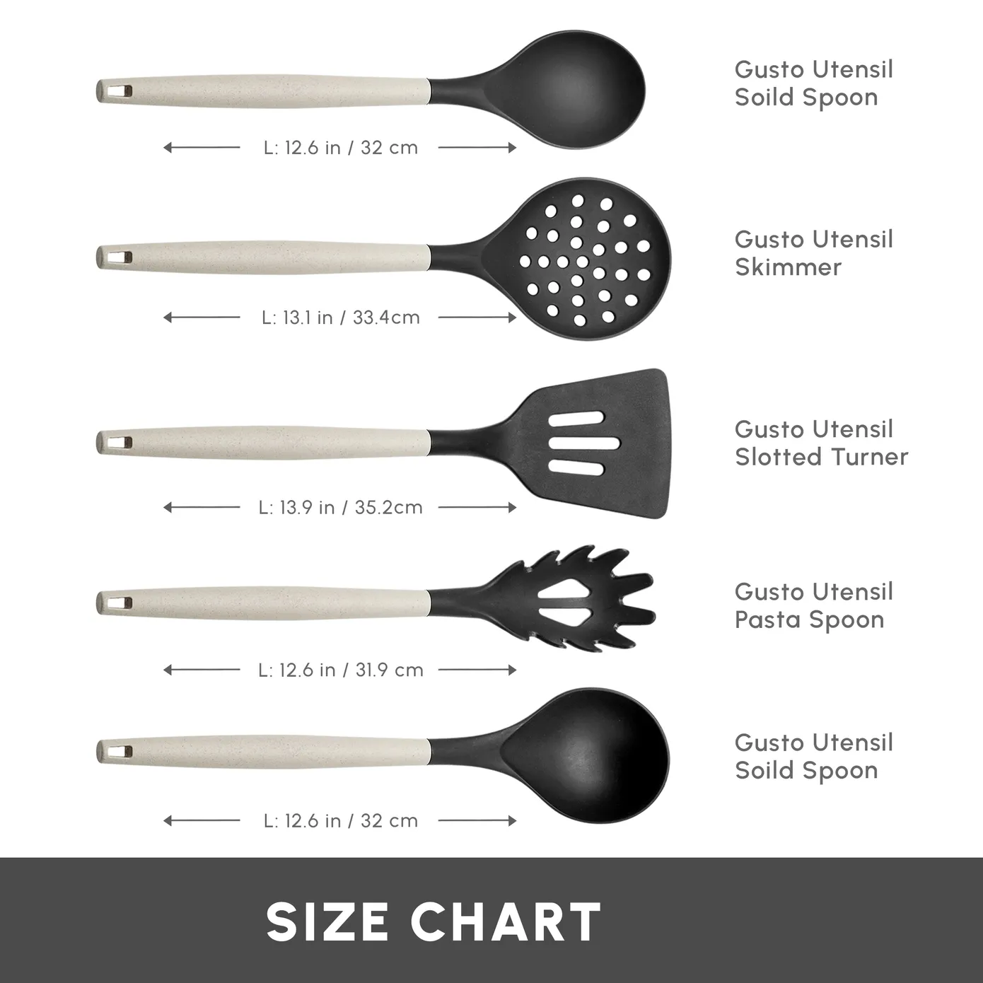 Karaca Gusto 12-Piece Knife Block Set, Chopping Board and Kitchen Utensil Set, Cream - Image 3