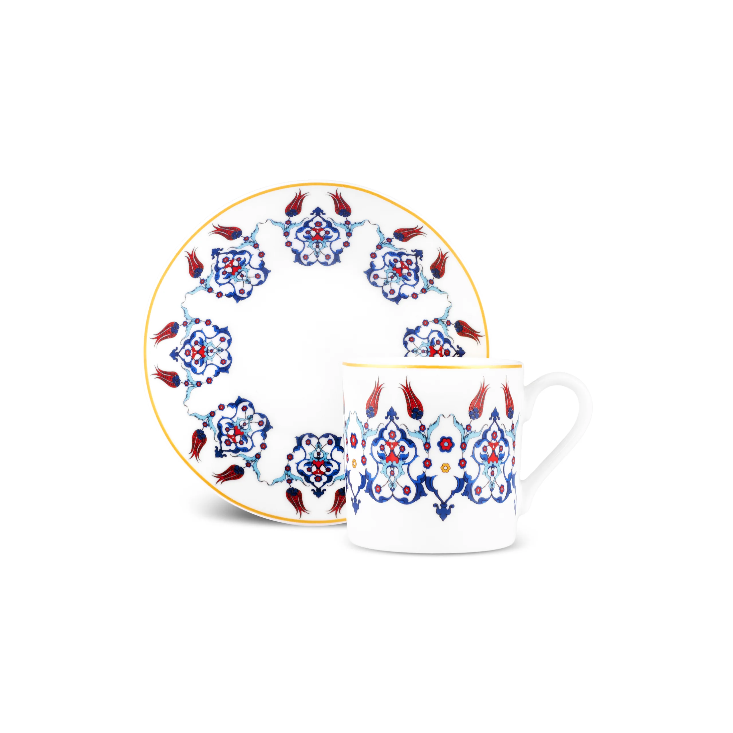 Karaca Haliç 12-Piece Bone China Turkish Coffee Cup Set for 6 People, 80ml, Multi - Image 12
