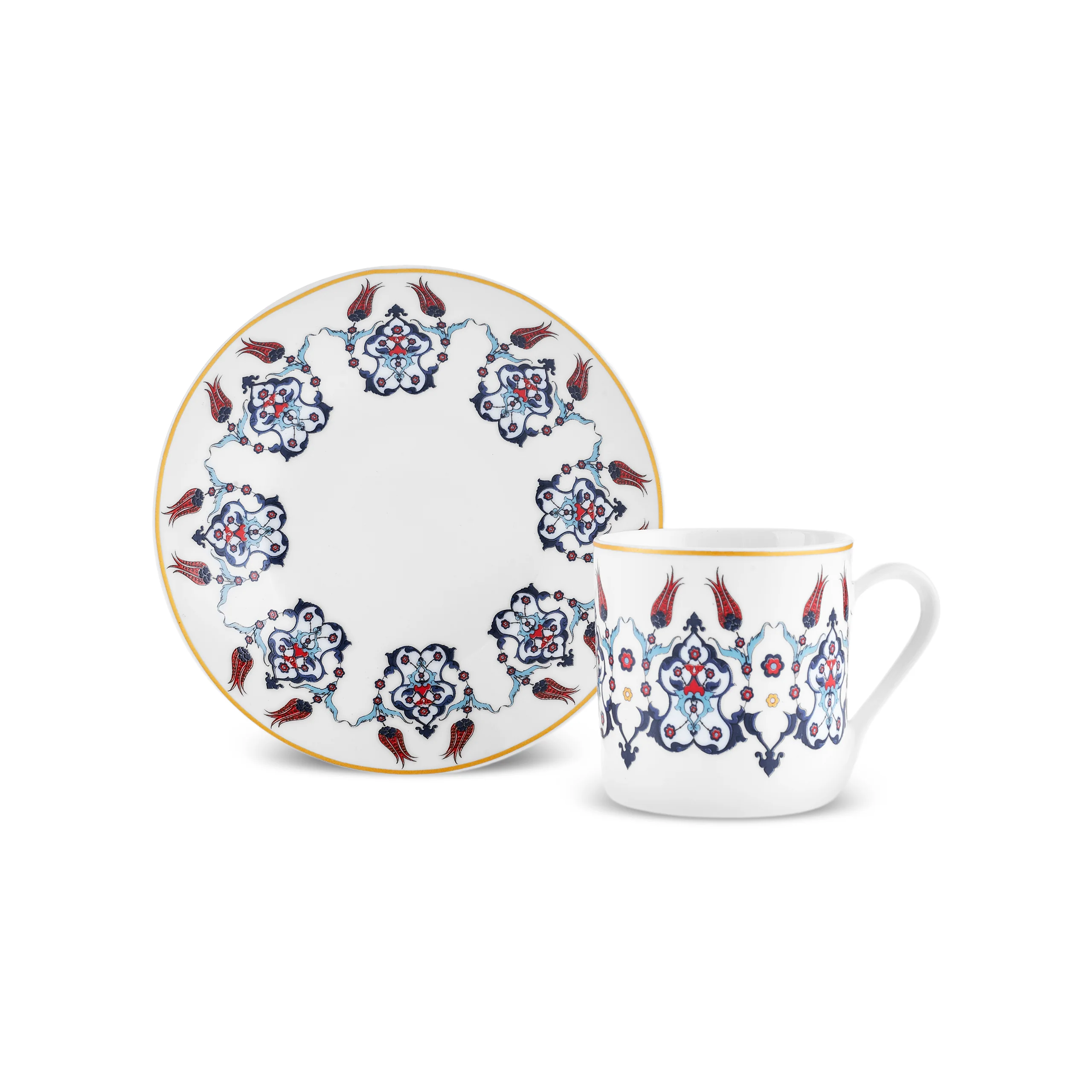 Karaca Haliç 12-Piece Bone China Turkish Coffee Cup Set for 6 People, 80ml, Multi - Image 13