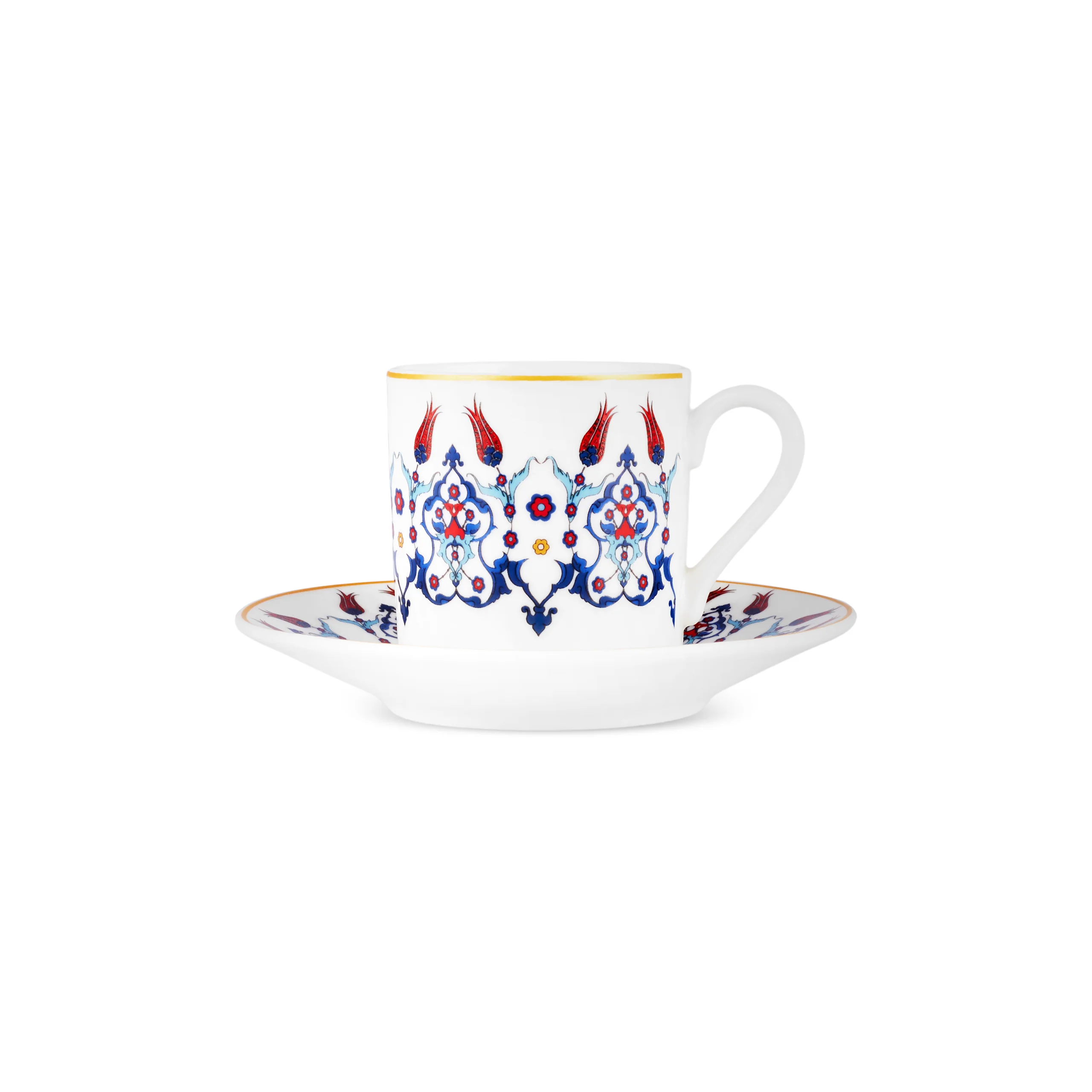 Karaca Haliç 12-Piece Bone China Turkish Coffee Cup Set for 6 People, 80ml, Multi - Image 14