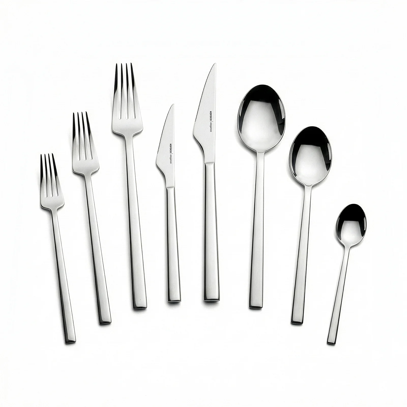 Karaca Halley 91-Piece Stainless Steel Cutlery Set with Serving Set for 12 People, Silver - Image 10