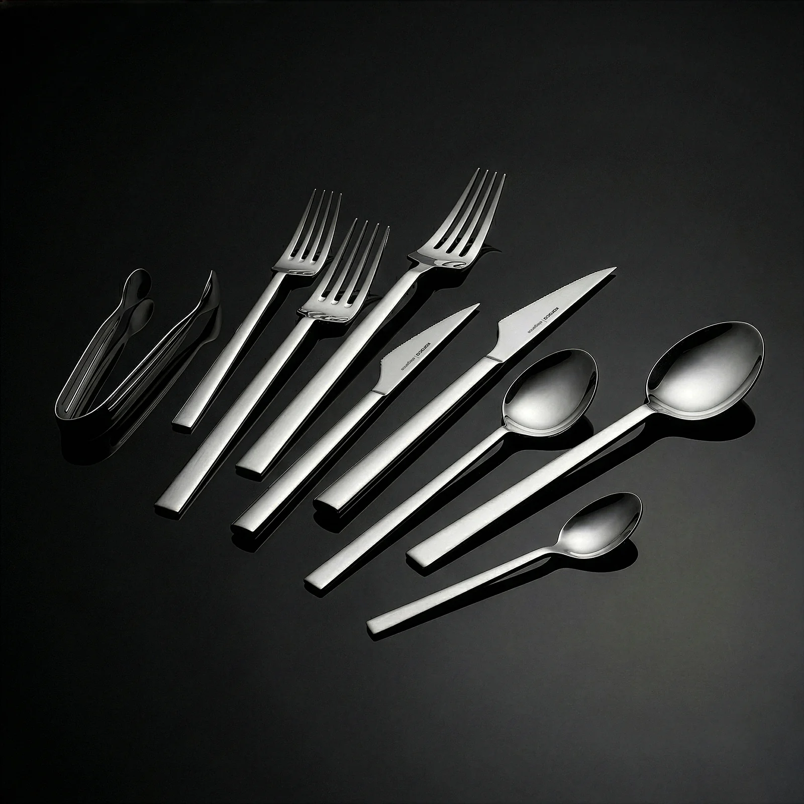 Karaca Halley 91-Piece Stainless Steel Cutlery Set with Serving Set for 12 People, Silver - Image 12