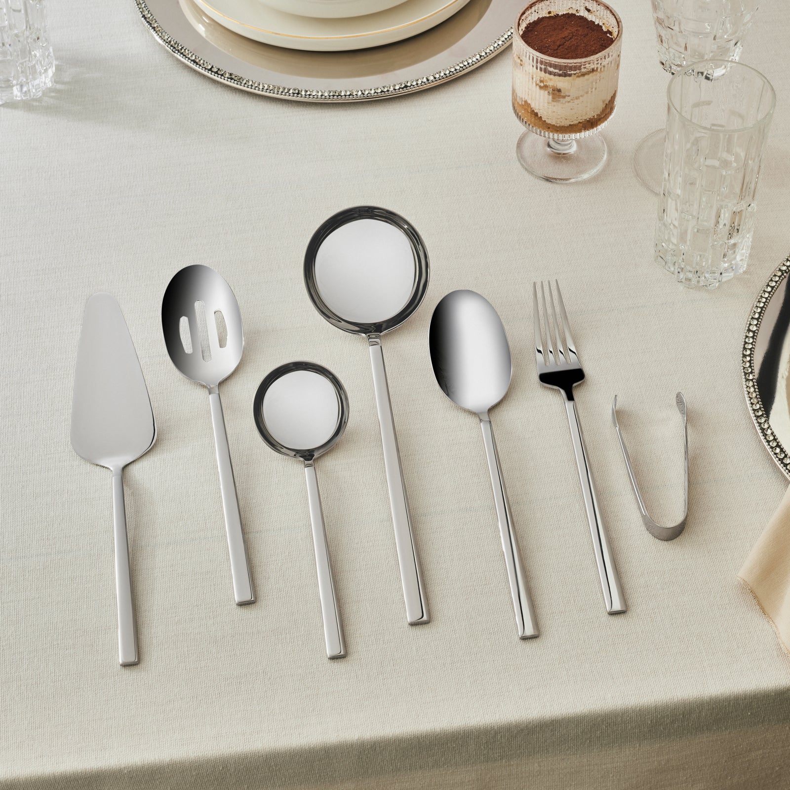 Karaca Halley 91-Piece Stainless Steel Cutlery Set with Serving Set for 12 People, Silver - Image 2