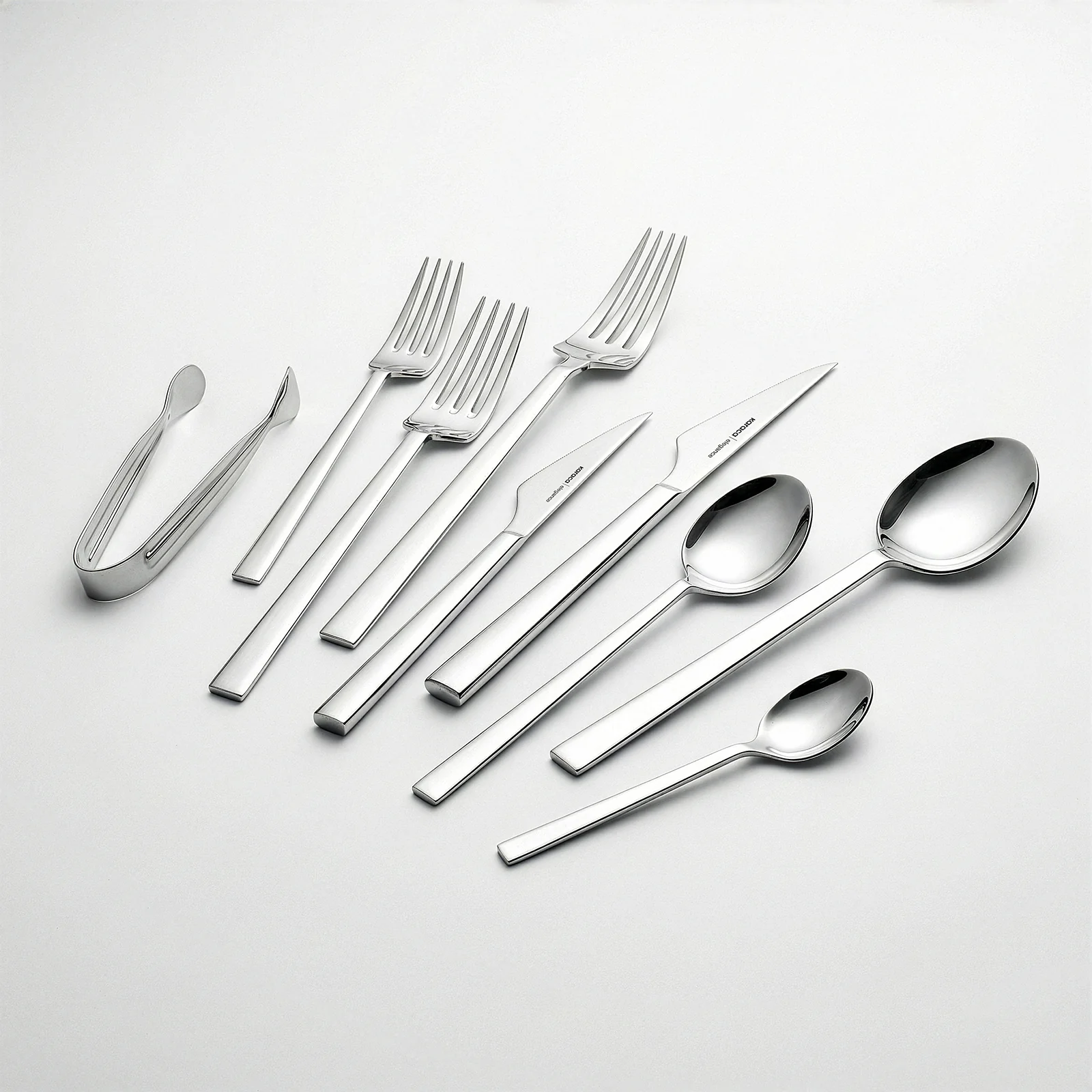 Karaca Halley 91-Piece Stainless Steel Cutlery Set with Serving Set for 12 People, Silver - Image 7
