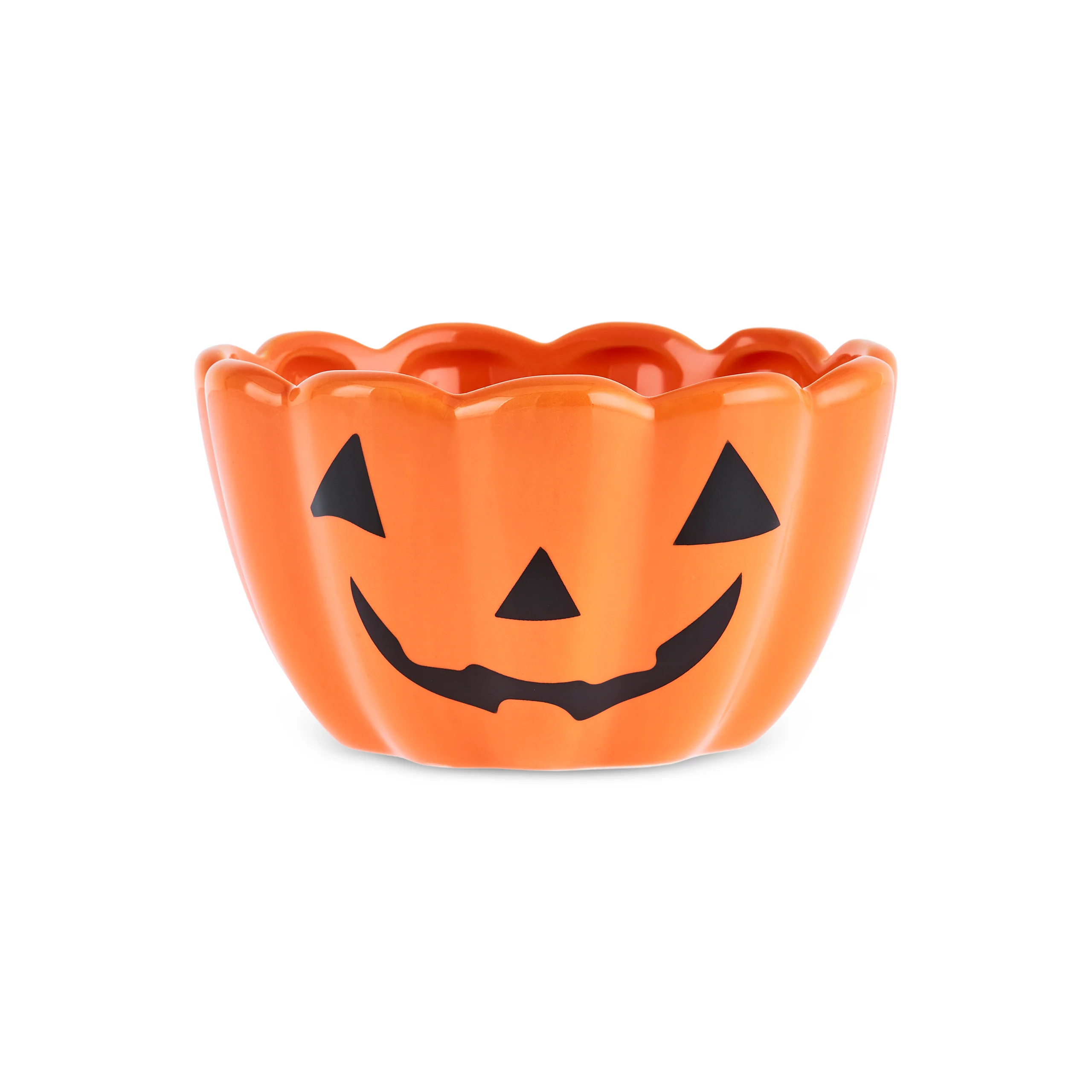 Karaca Halloween Pumpkin Ceramic Snack Bowl, 13cm, Orange - Image 2