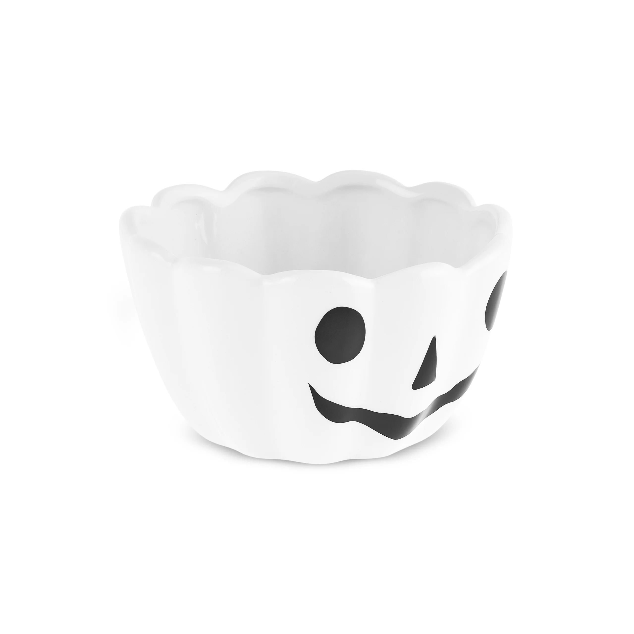 Karaca Halloween Pumpkin Ceramic Snack Bowl, 13cm, White - Image 3