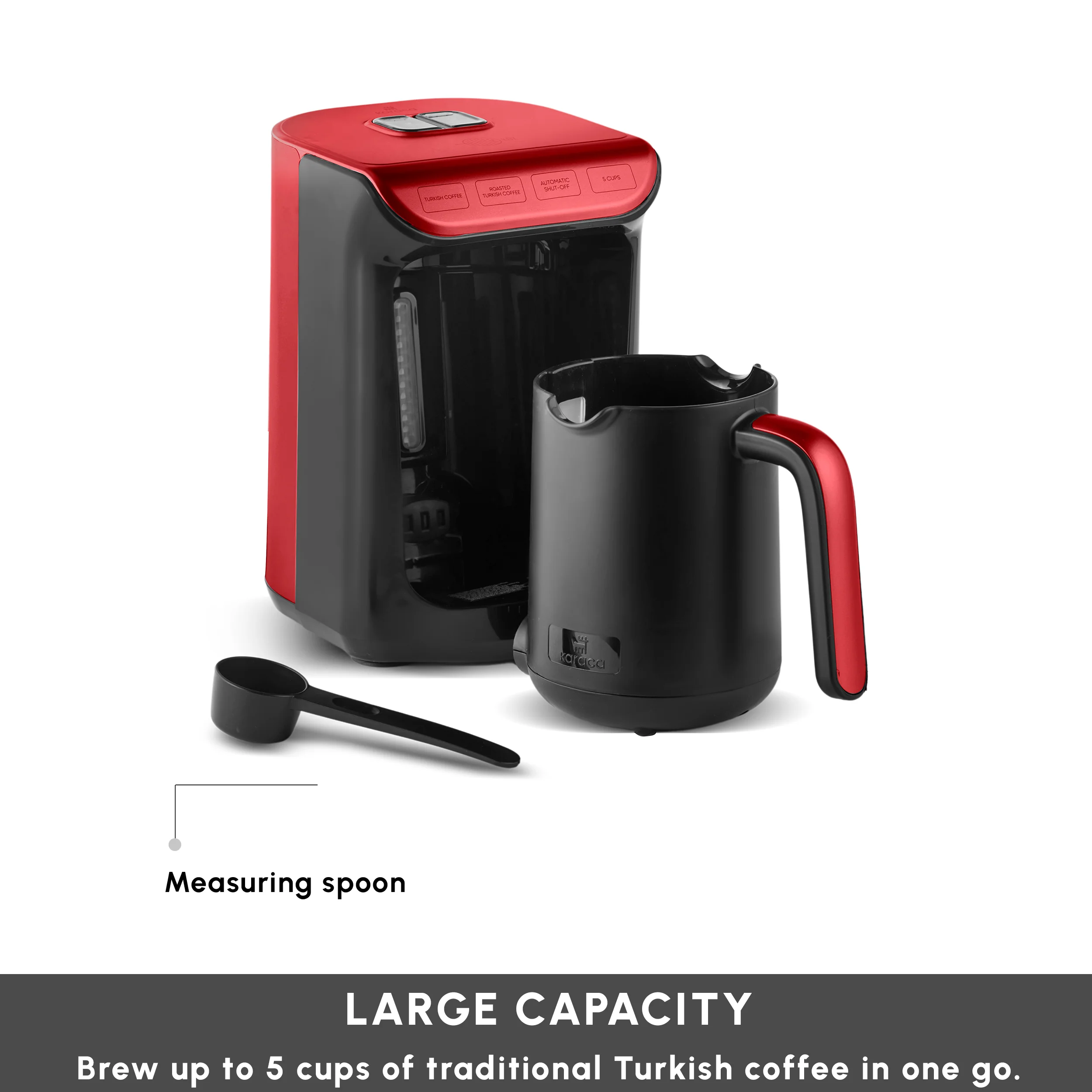 Karaca Hatır Köz Milky Turkish Coffee Maker, 535W, Imperial Red - Image 3