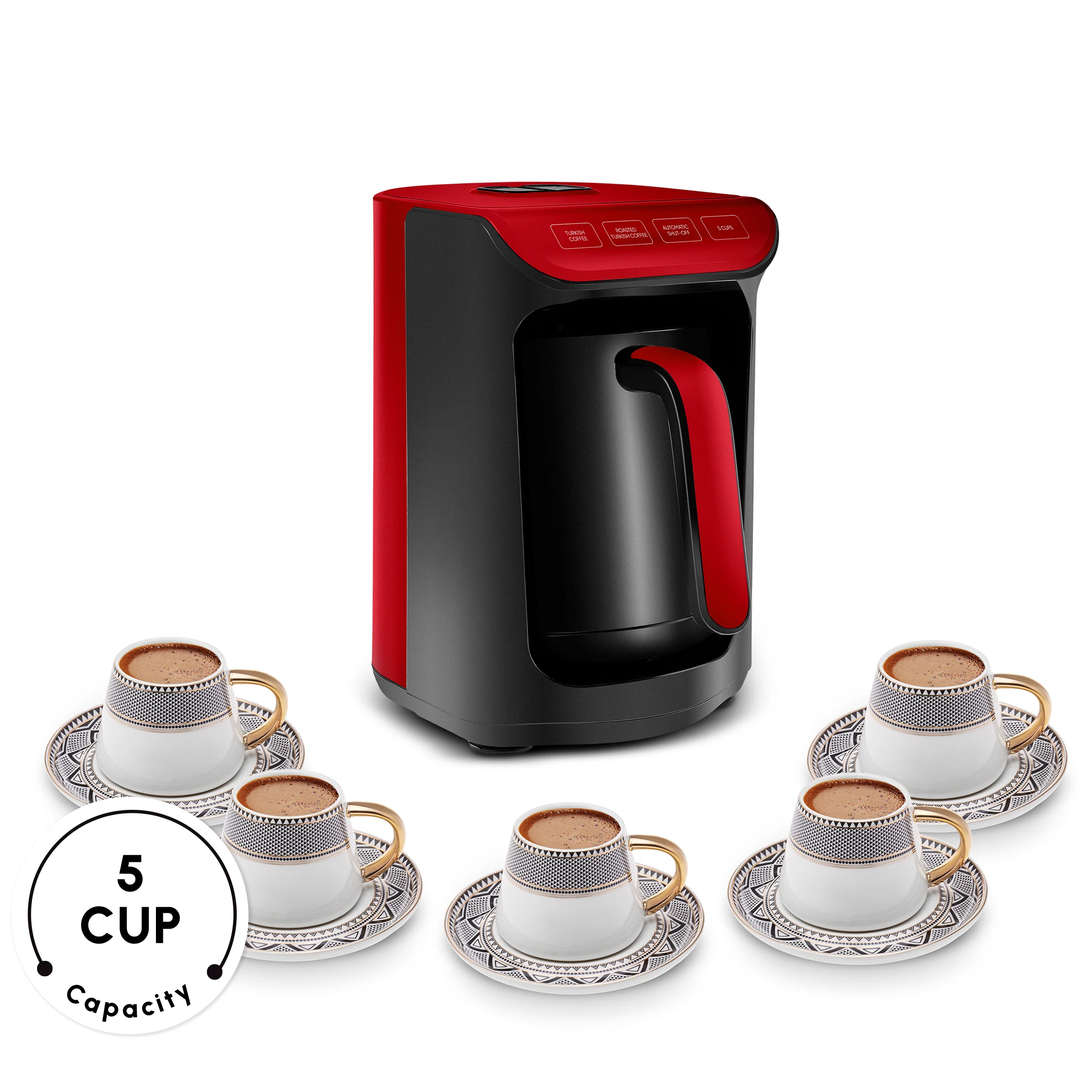 Karaca Hatır Köz Milky Turkish Coffee Maker, 535W, Imperial Red - Image 6