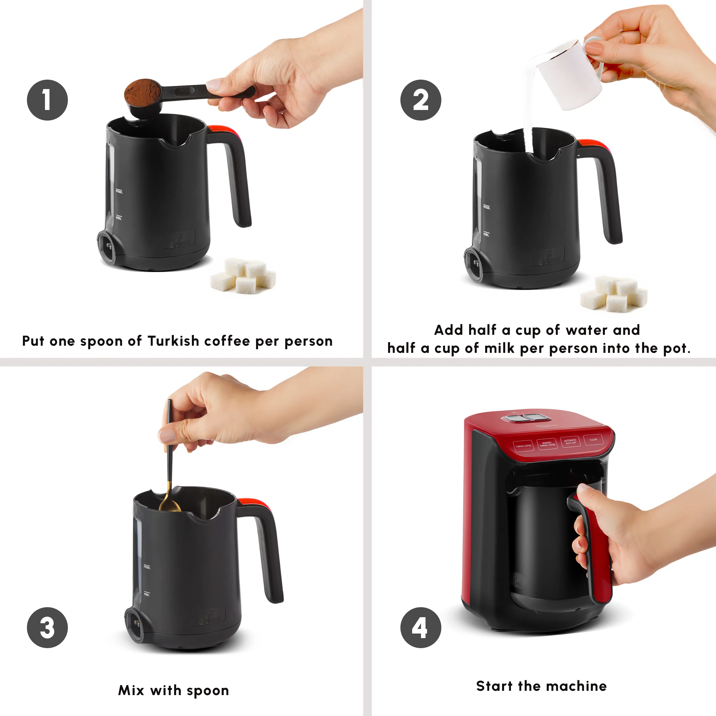 Karaca Hatır Köz Milky Turkish Coffee Maker, 535W, Imperial Red - Image 8