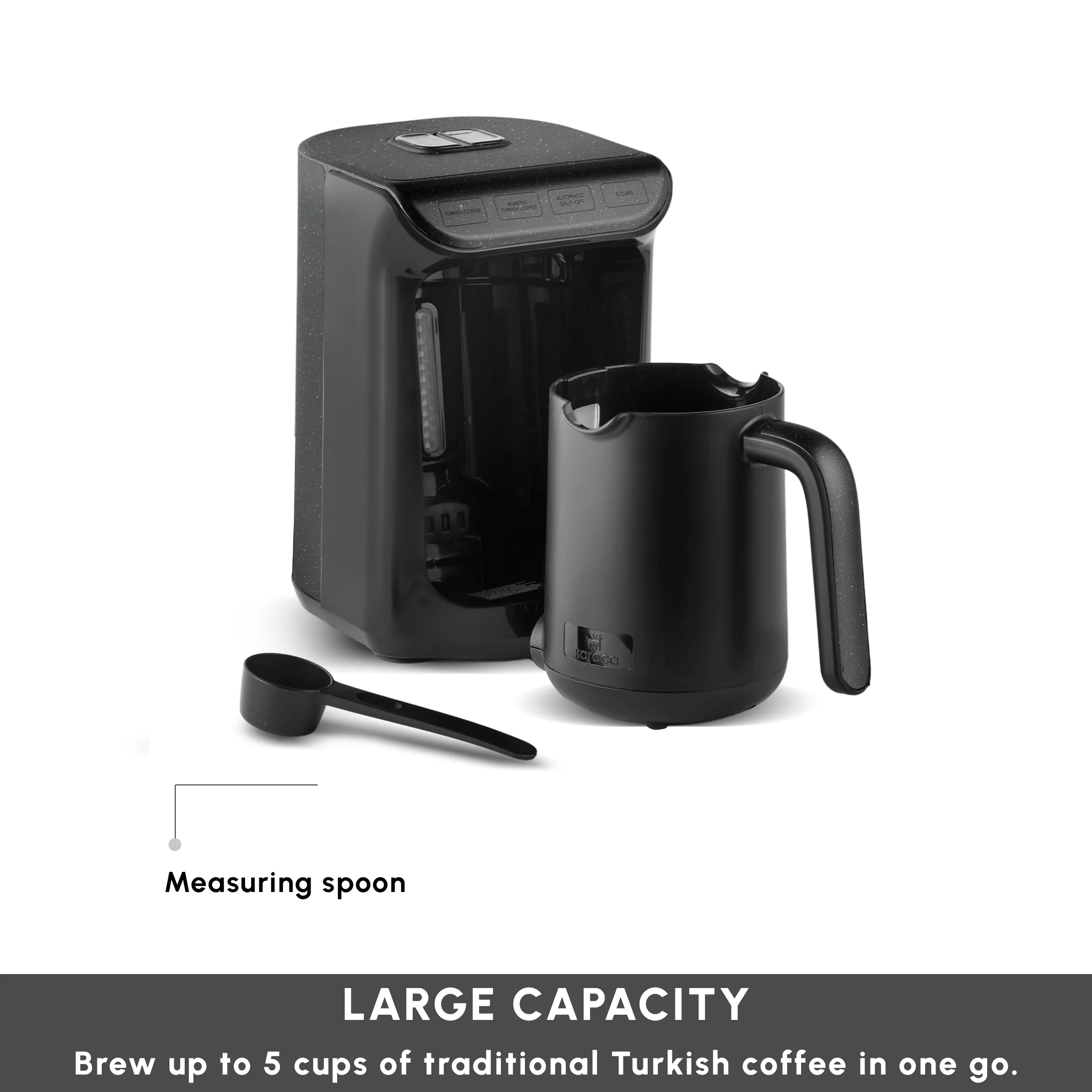 Karaca Hatır Köz Milky Turkish Coffee Maker, 535W, Shiny Black - Image 3