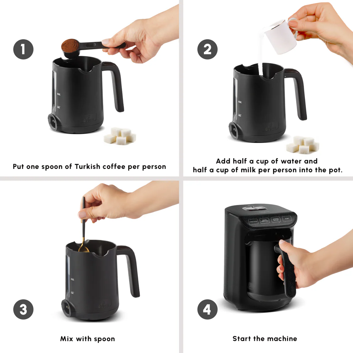 Karaca Hatır Köz Milky Turkish Coffee Maker, 535W, Shiny Black - Image 7